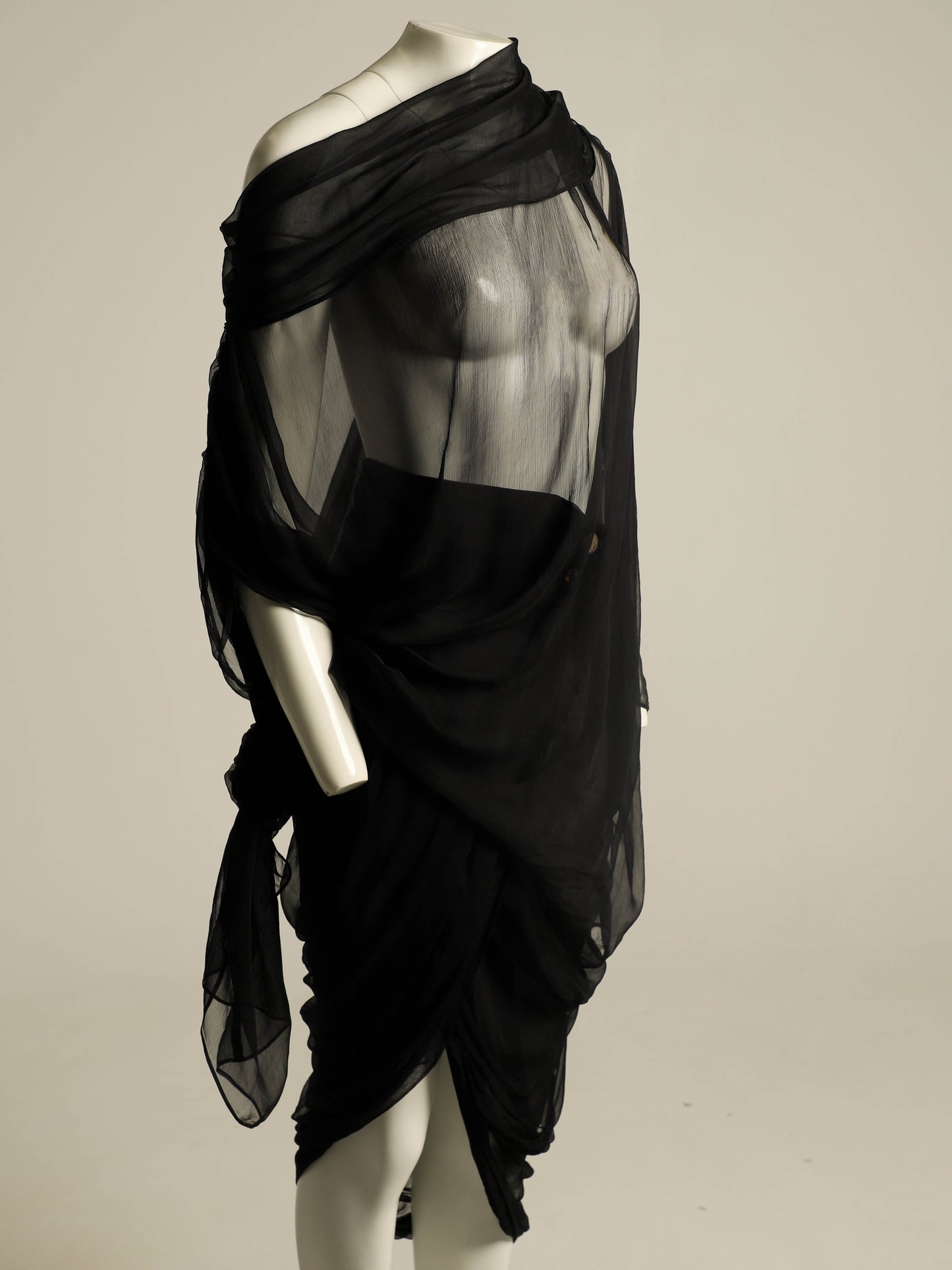 Celia Phillips Black Silk Short 'Atropos' Dress