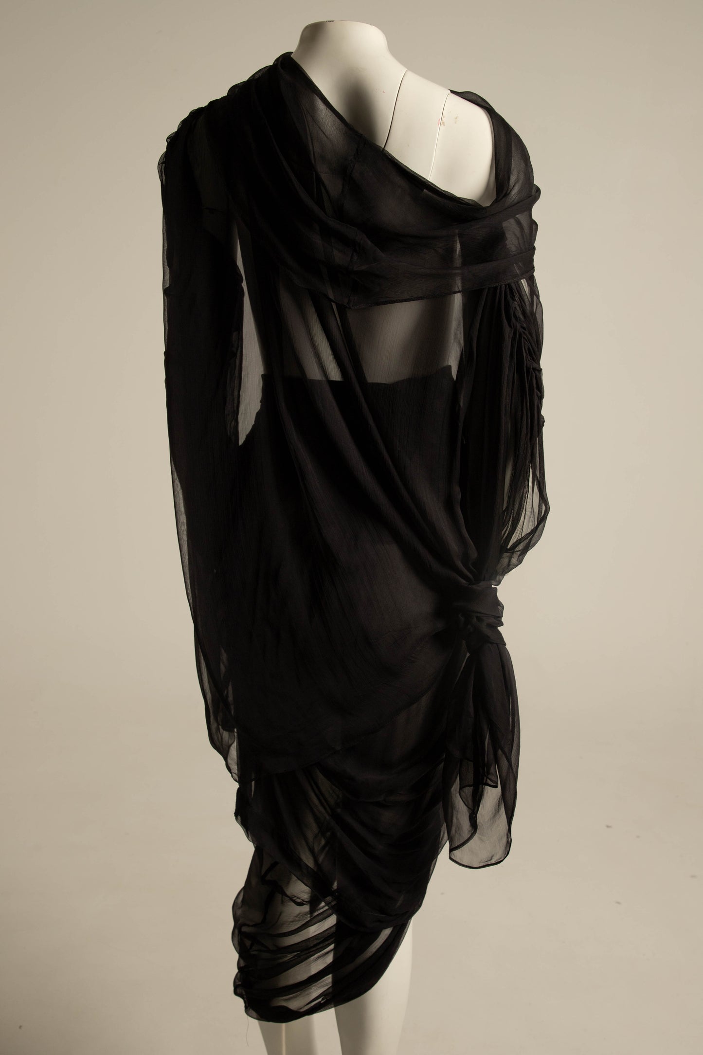 Celia Phillips Black Silk Short 'Atropos' Dress
