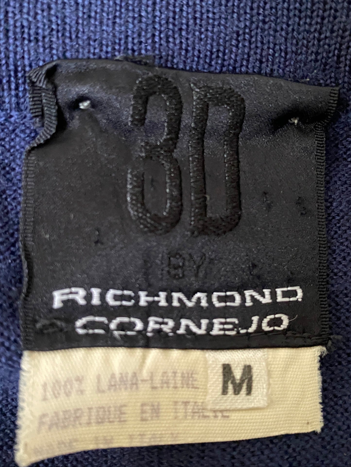Richmond Cornejo 3D Navy Ribbed Wool Skirt