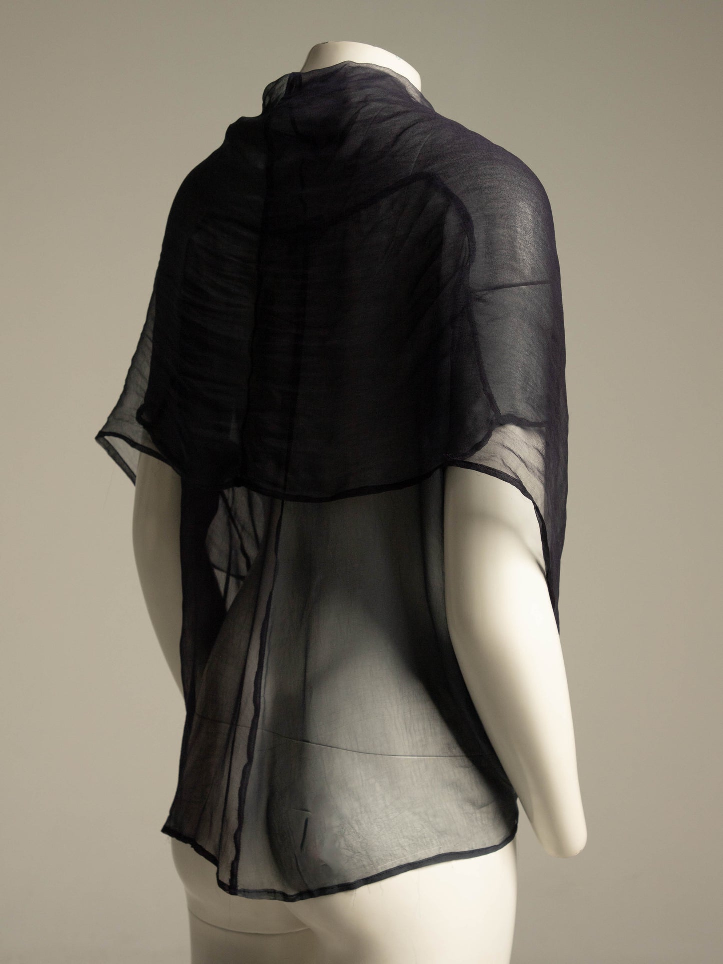 Dolce & Gabbana 1980s Tonal Navy Draped Blouse
