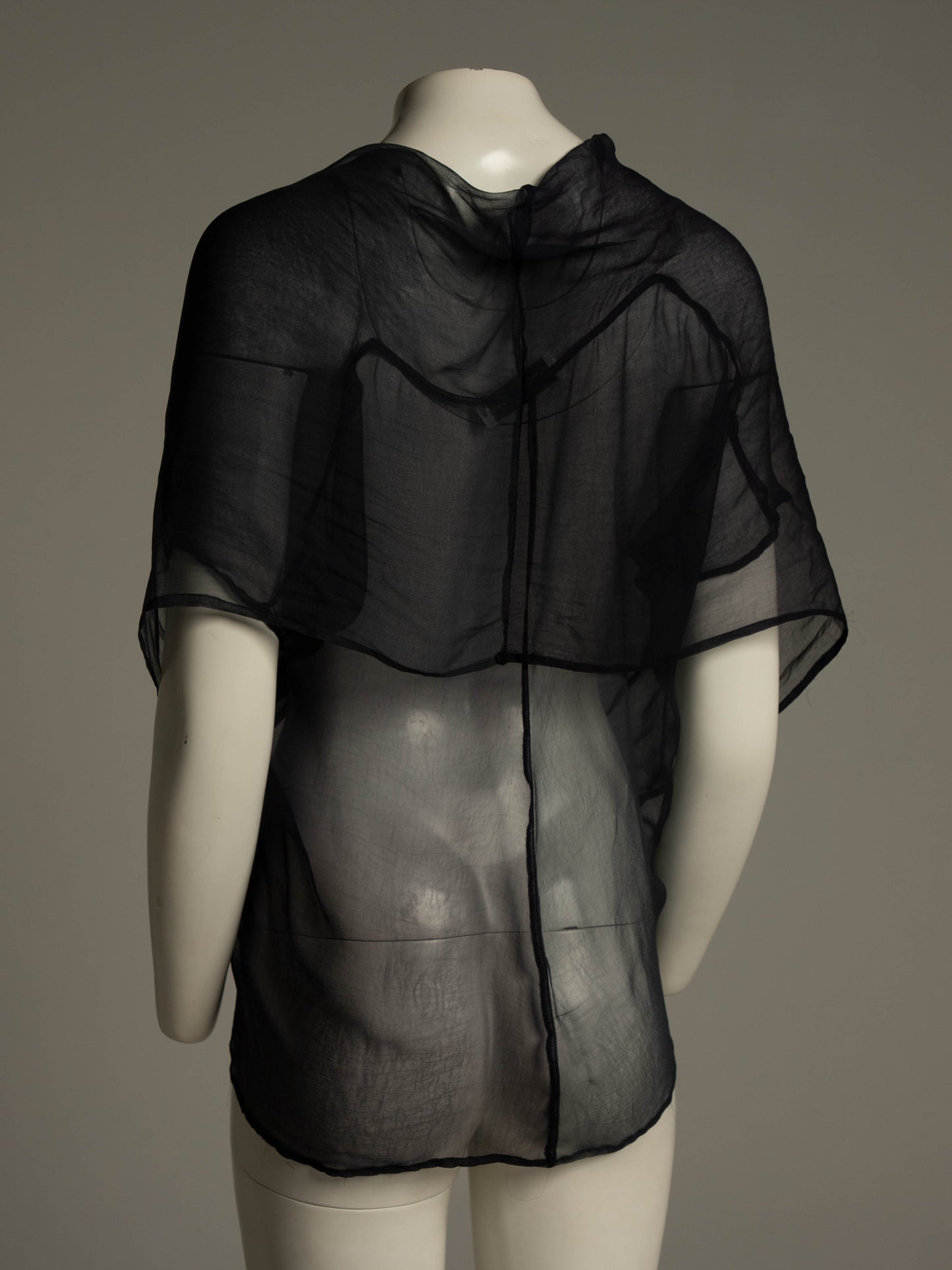 Dolce & Gabbana 1980s Tonal Navy Draped Blouse