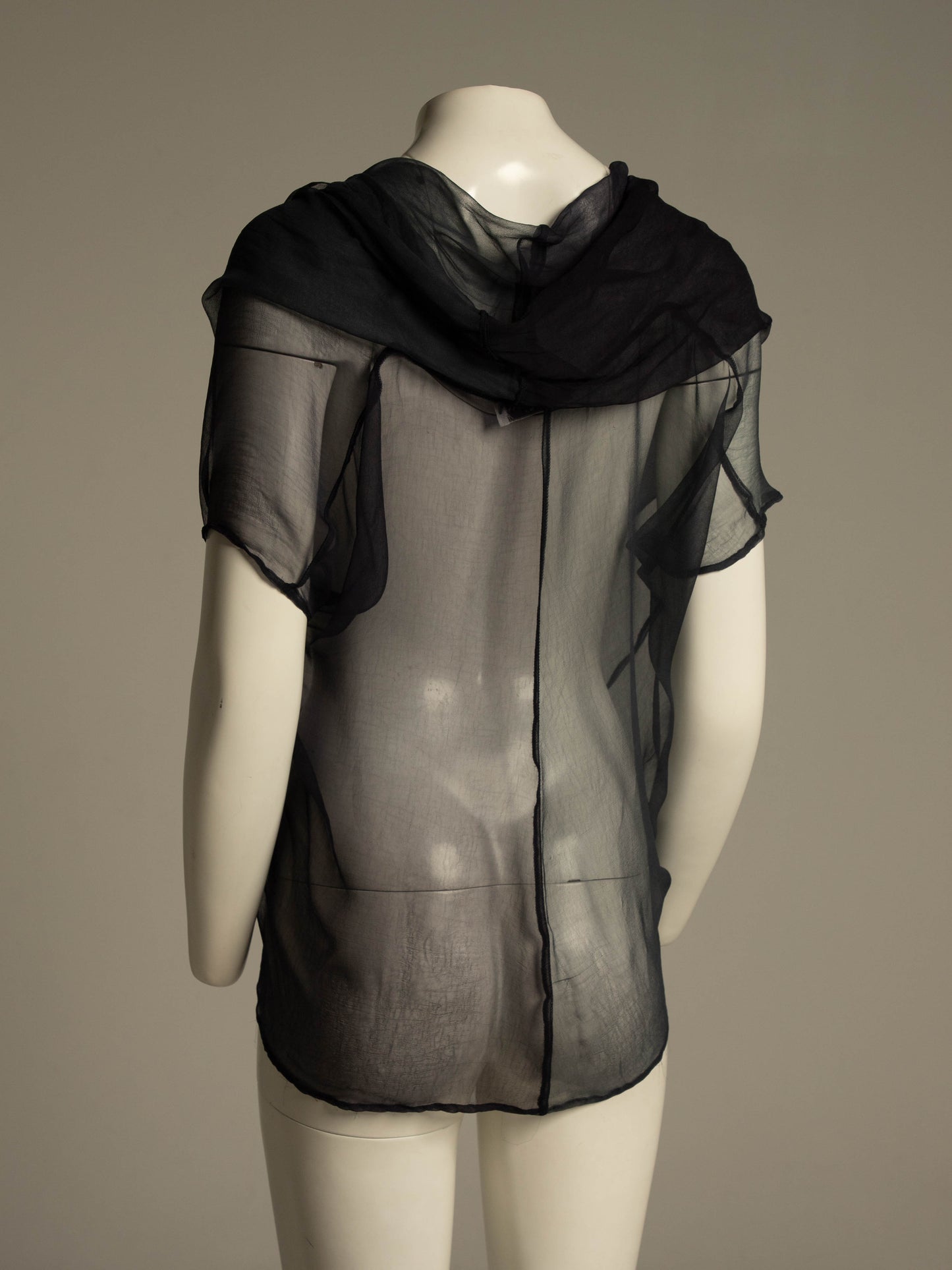 Dolce & Gabbana 1980s Tonal Navy Draped Blouse