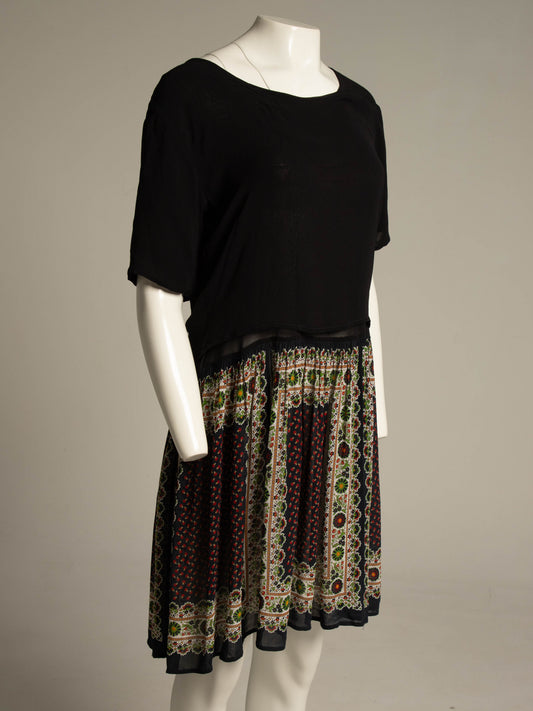 Dolce & Gabbana 1989 Black Folk Inspired Dress