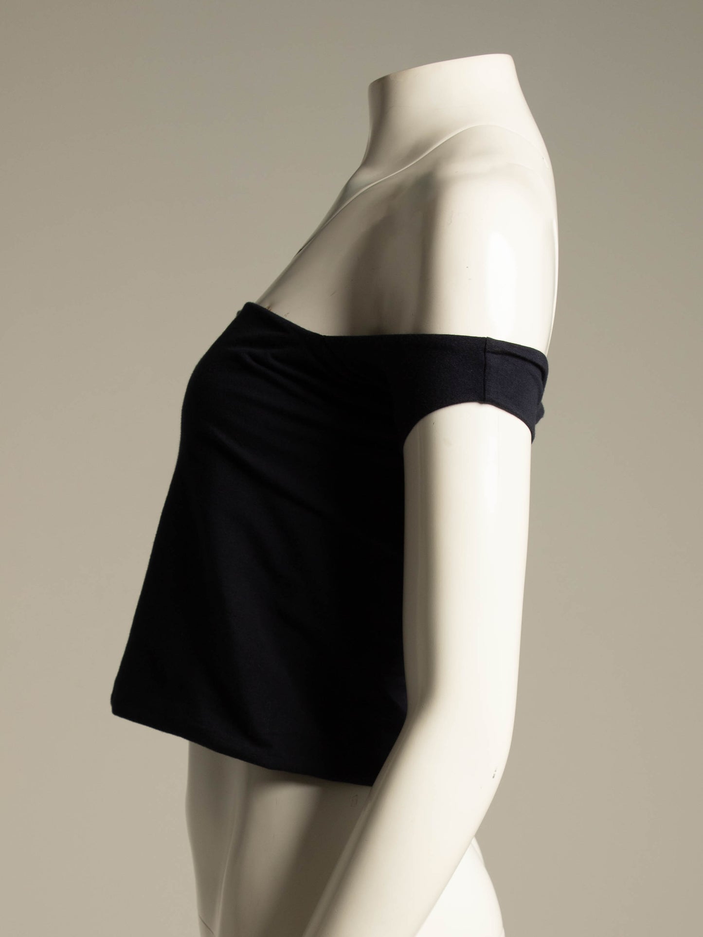Romeo Gigli Navy One Shoulder Top