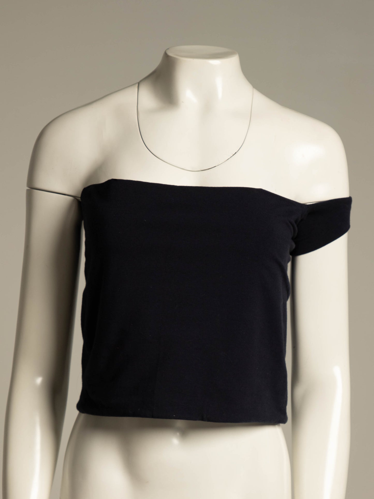 Romeo Gigli Navy One Shoulder Top