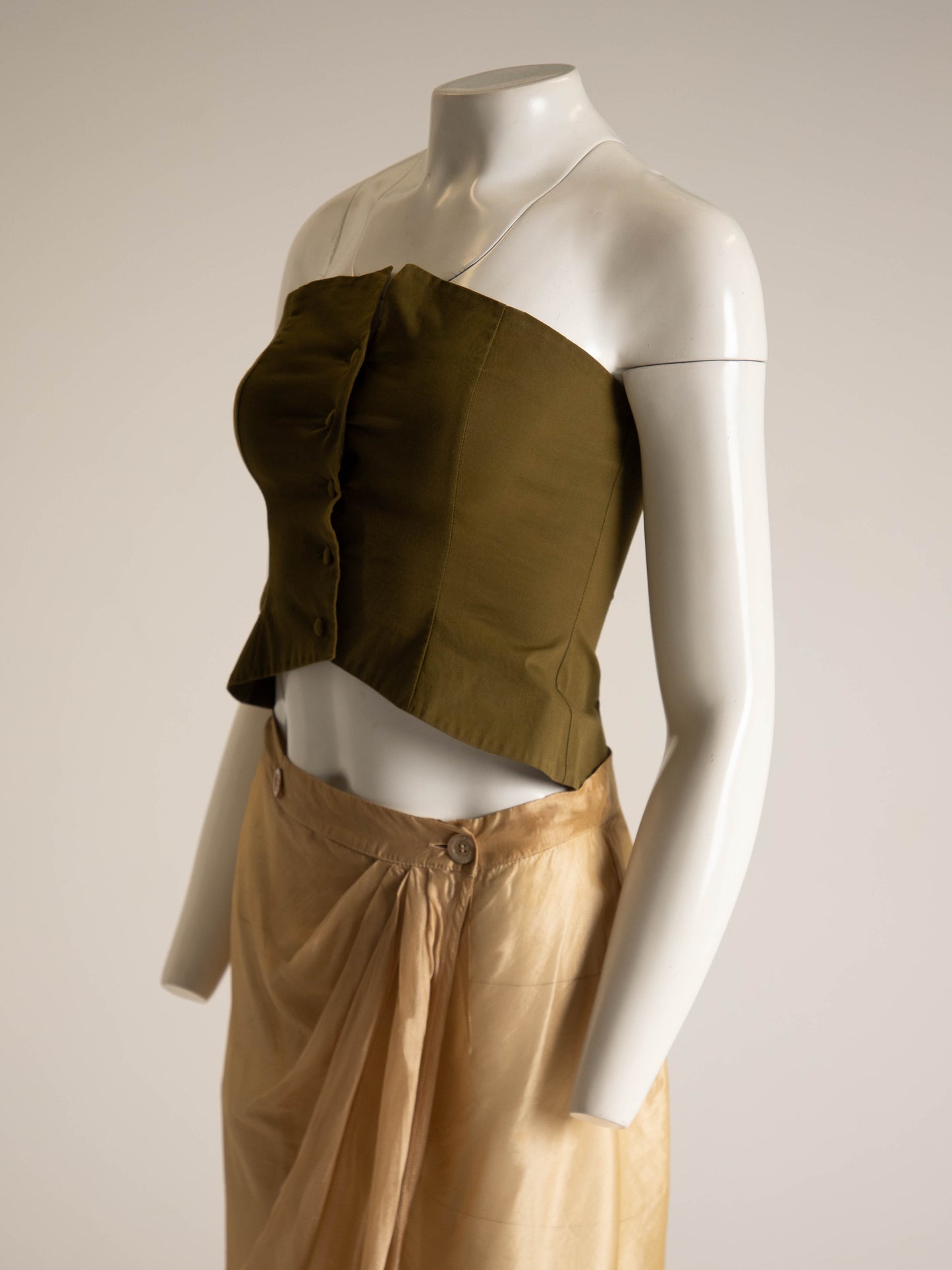Romeo Gigli S/S 1990 Green Bustier Top
