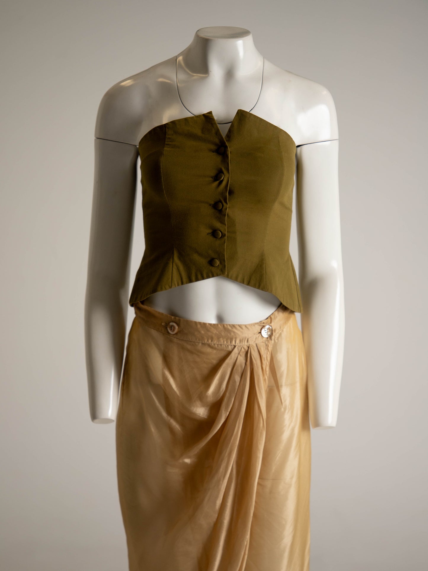 Romeo Gigli S/S 1990 Green Bustier Top