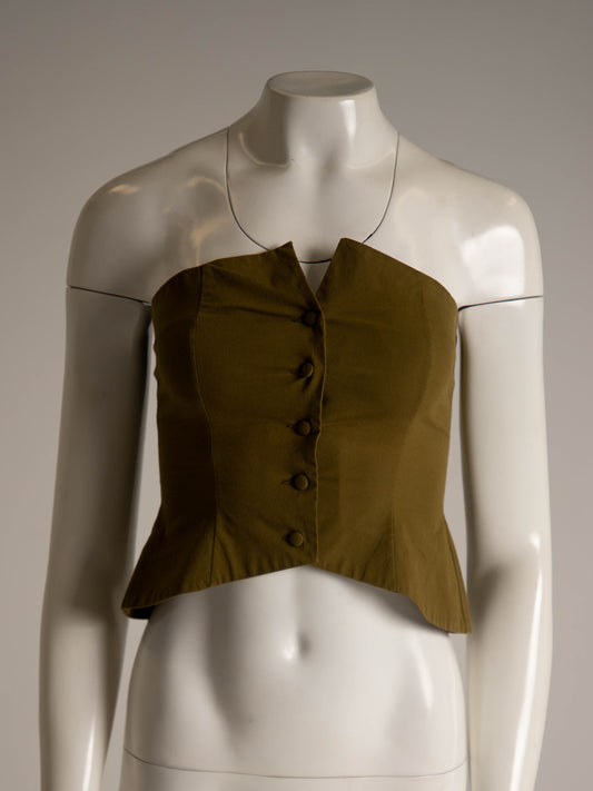 Romeo Gigli S/S 1990 Green Bustier Top