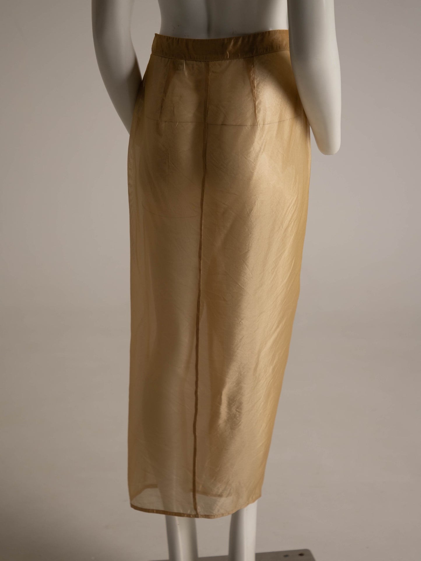 Rifat Ozbek Gold Silk Voile Skirt