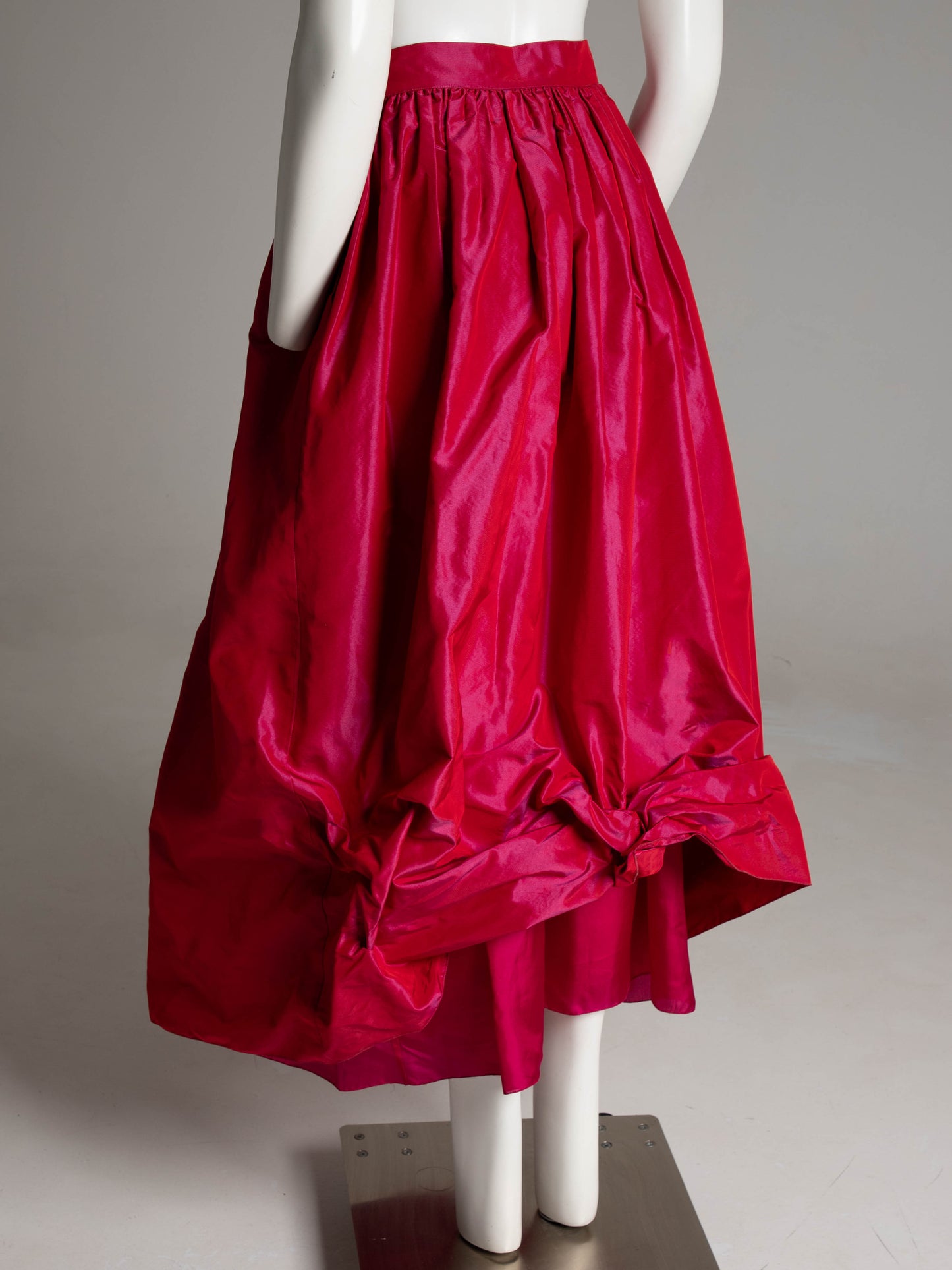 Giorgio Armani 1988 Magenta Silk Full Skirt