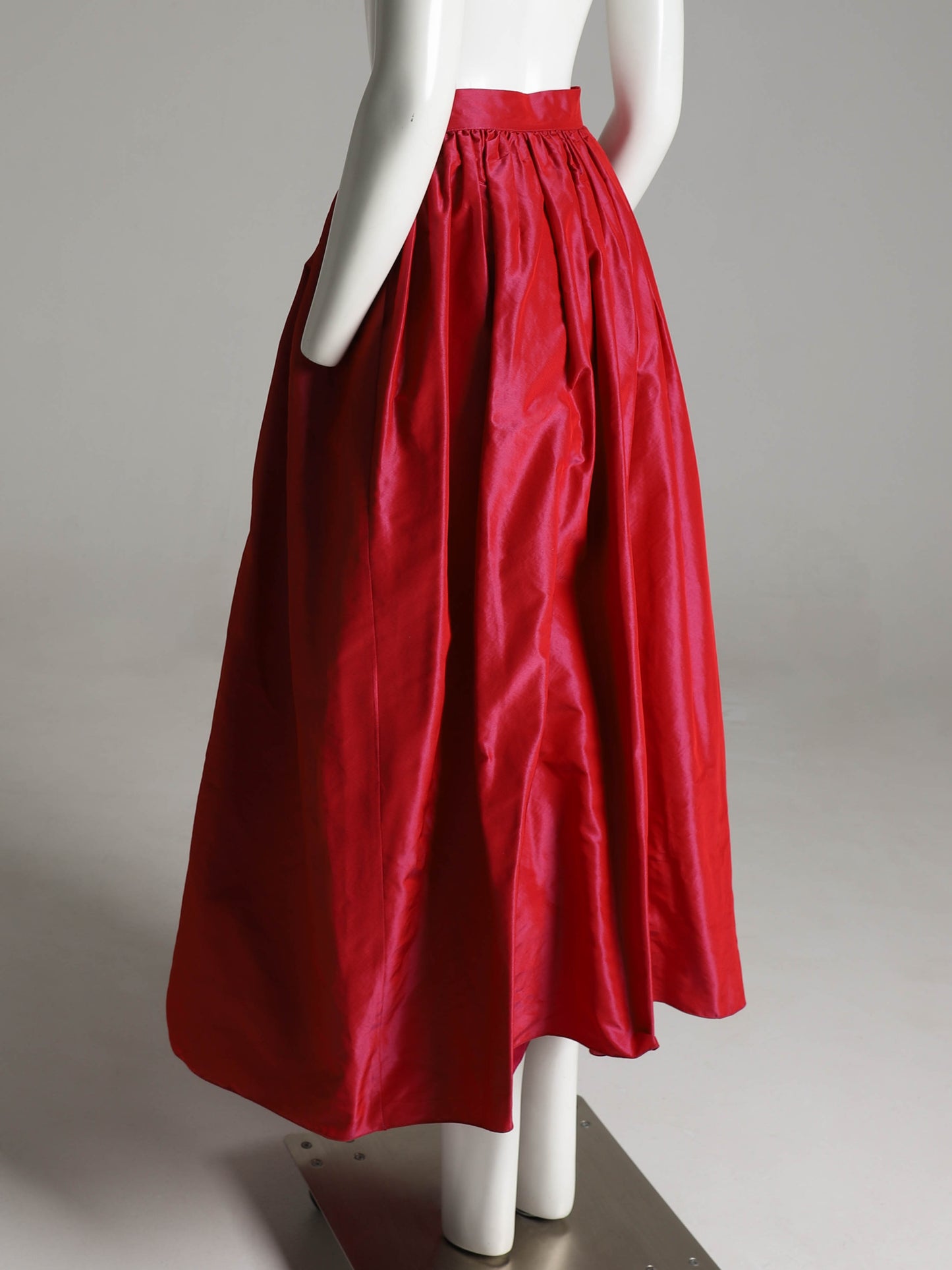 Giorgio Armani 1988 Magenta Silk Full Skirt