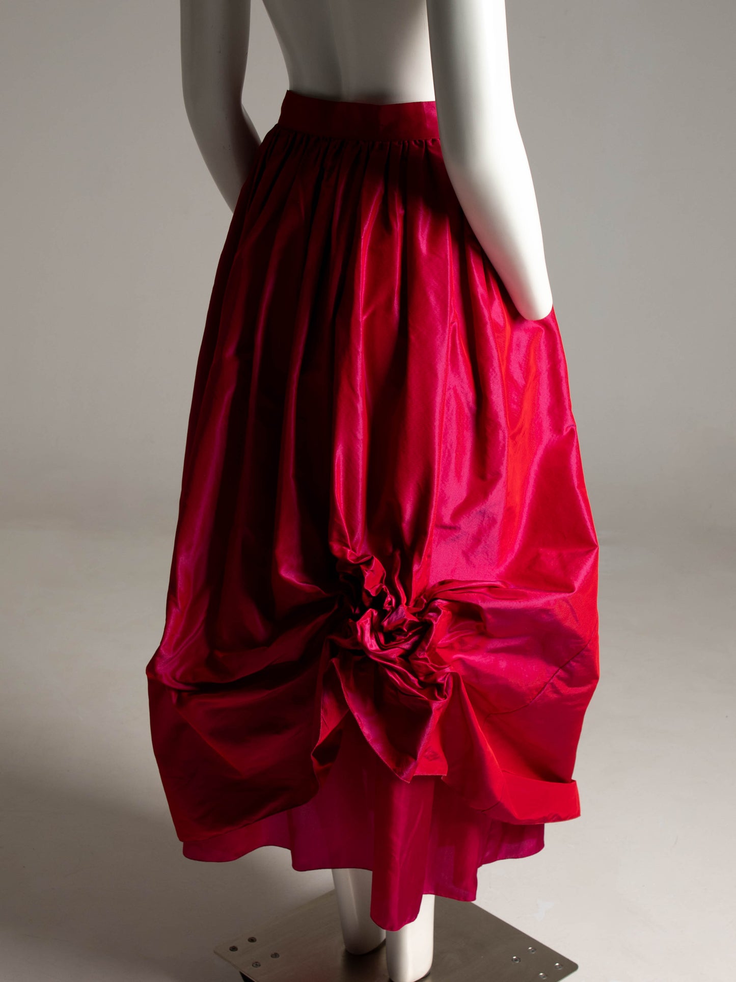 Giorgio Armani 1988 Magenta Silk Full Skirt