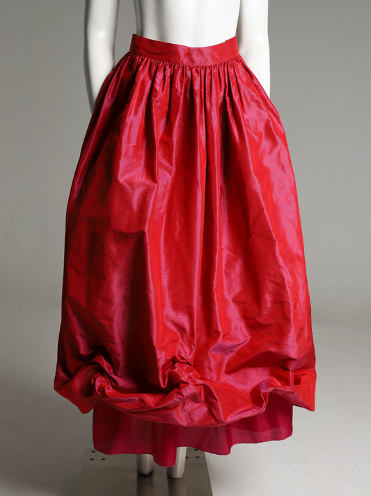Giorgio Armani 1988 Magenta Silk Full Skirt