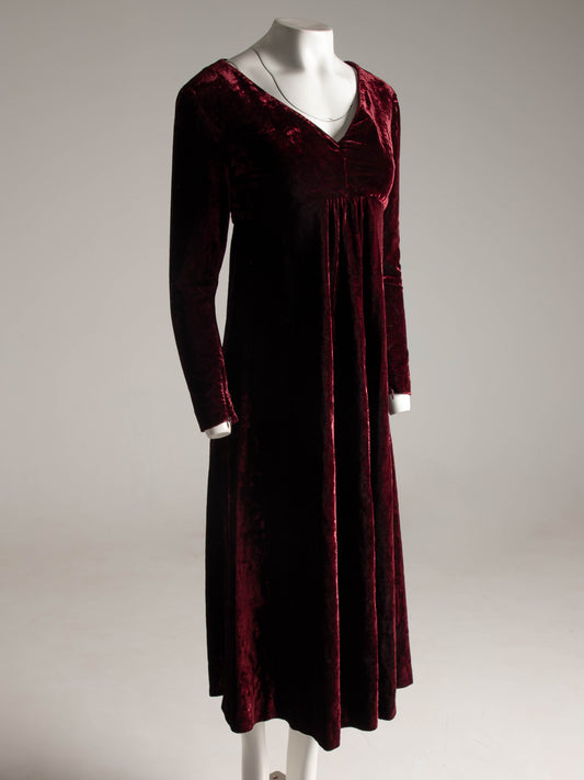 Dolce & Gabbana Burgundy Velvet Empireline Dress