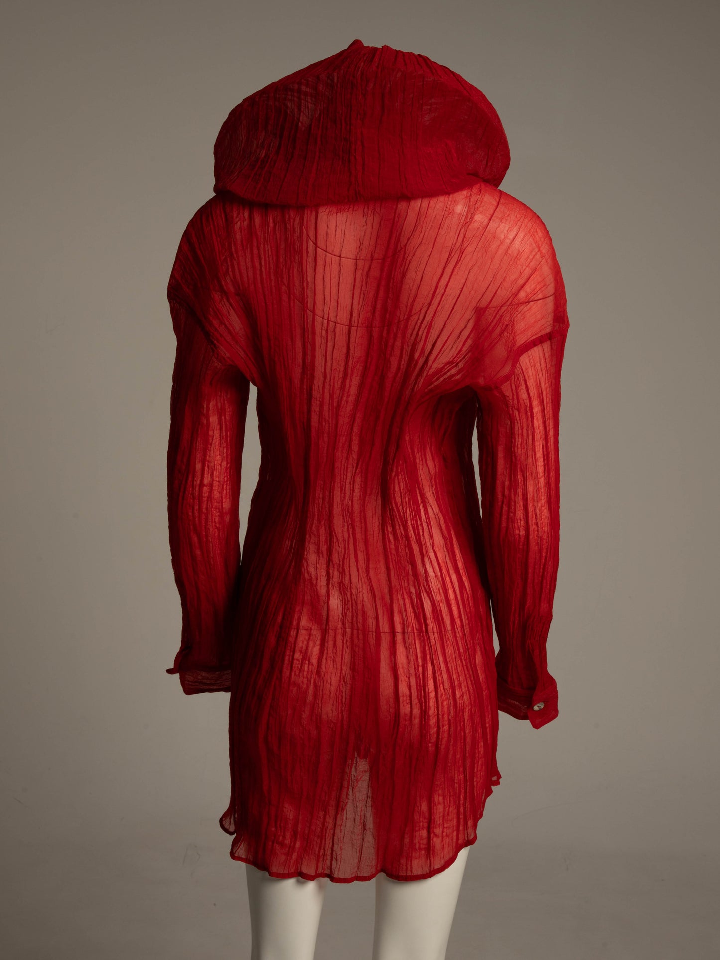 Romeo Gigli 1989 Red Pleated Blouse