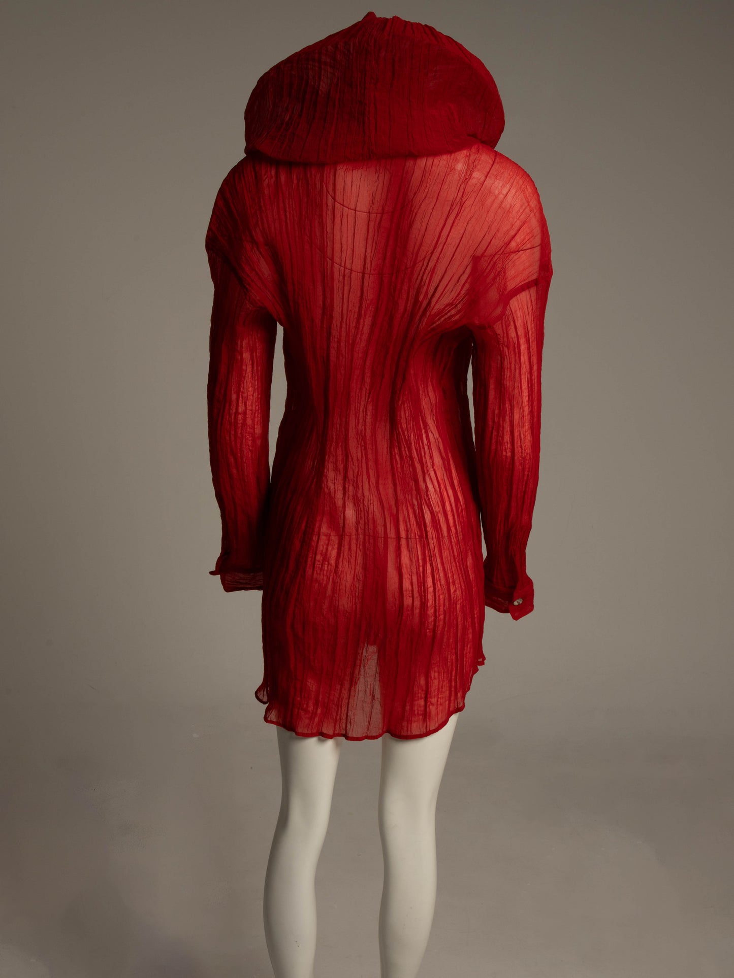Romeo Gigli 1989 Red Pleated Blouse