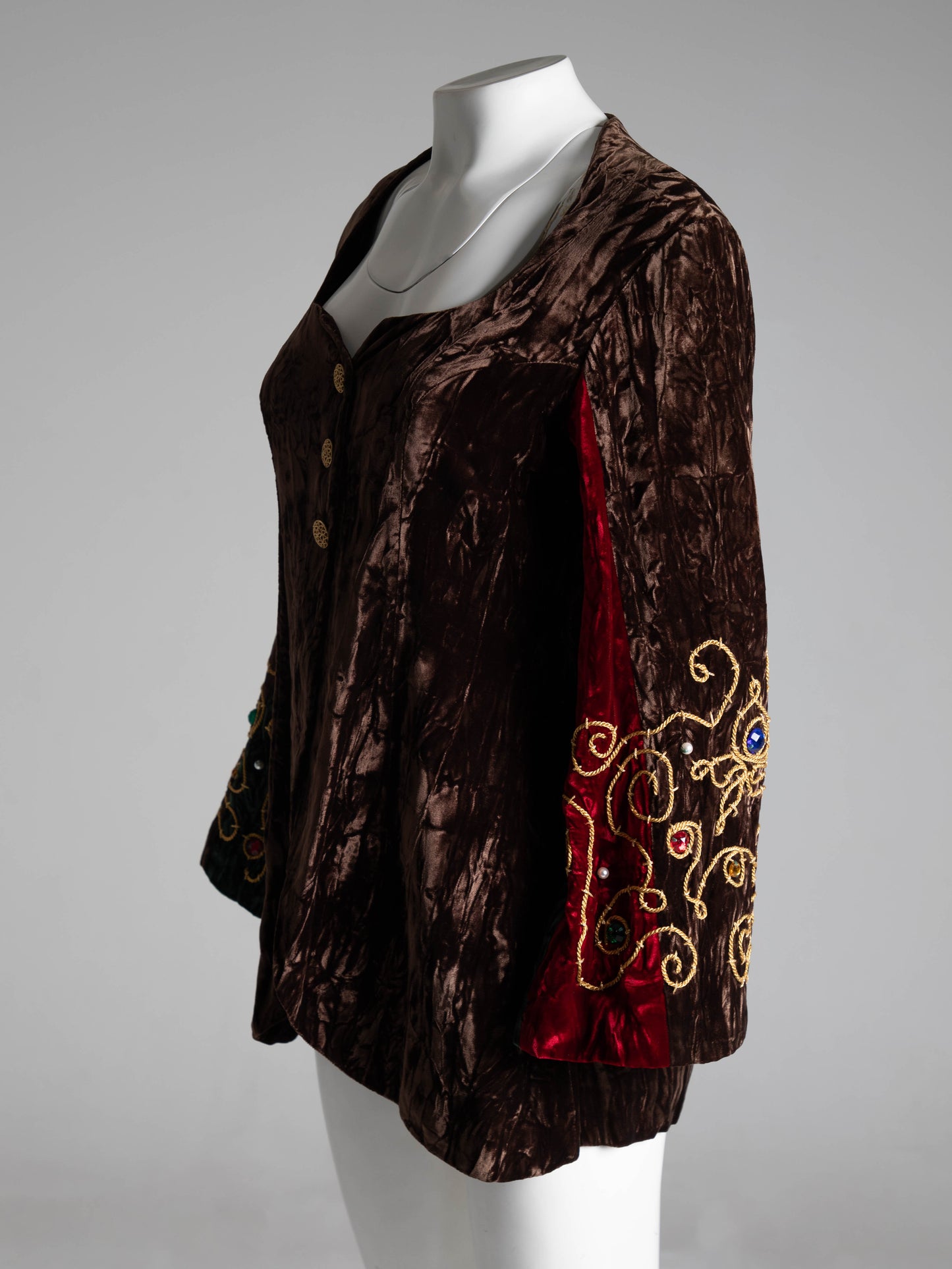 IDOL Velvet Jacket with Gold Embroidery Detail