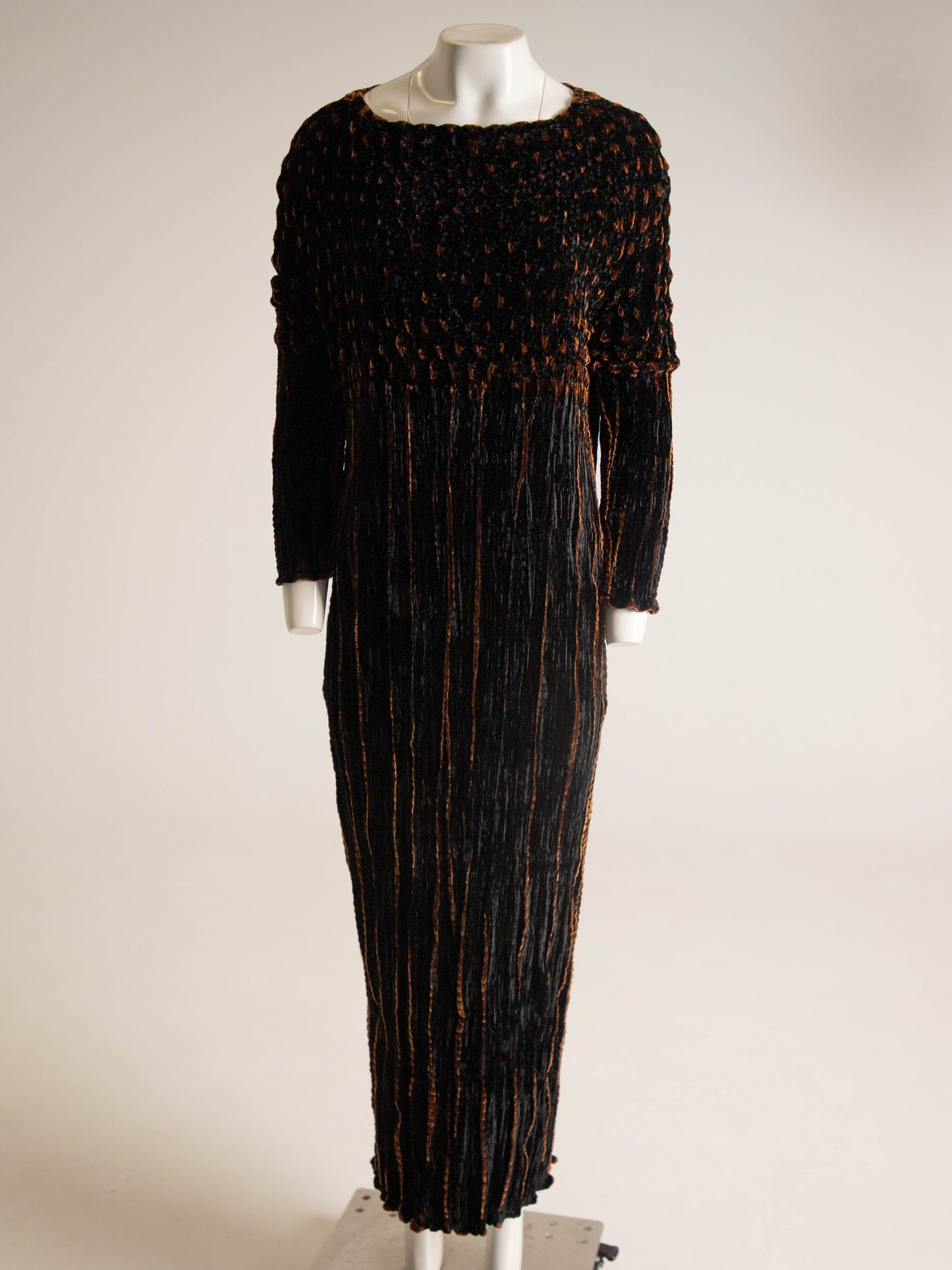 Art-to-wear Black Velvet Shibori Dress