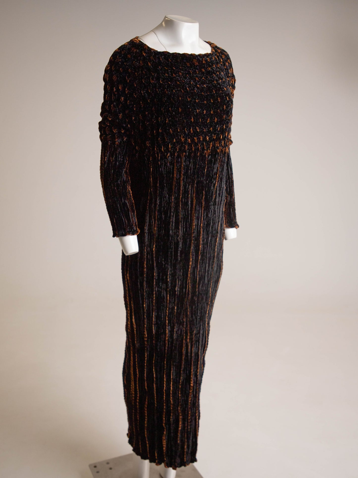 Art-to-wear Black Velvet Shibori Dress
