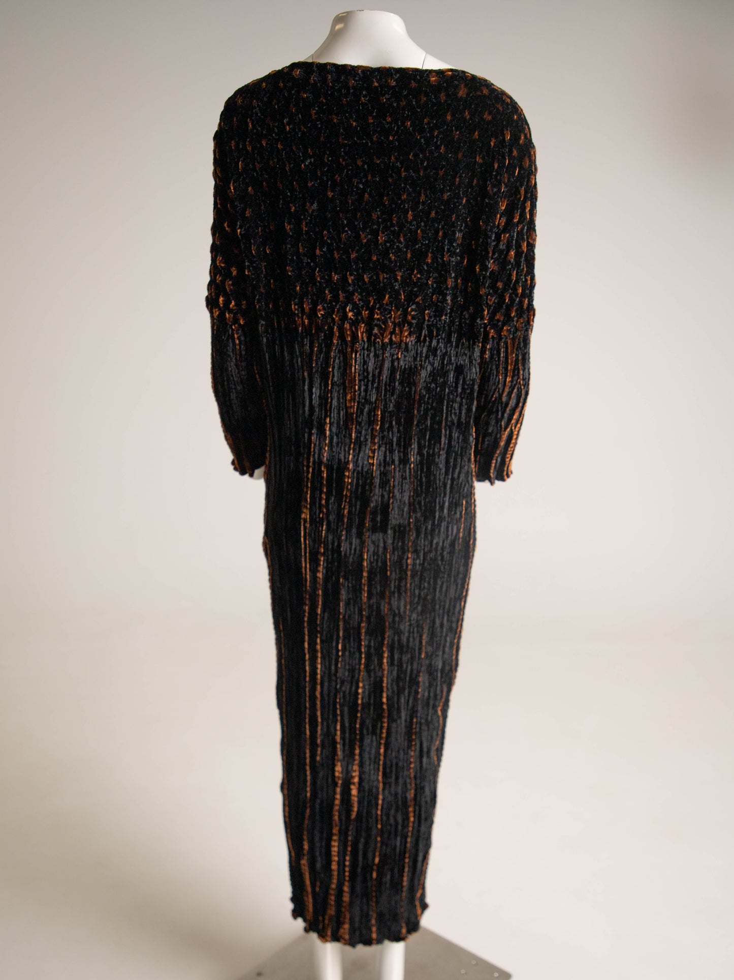 Art-to-wear Black Velvet Shibori Dress