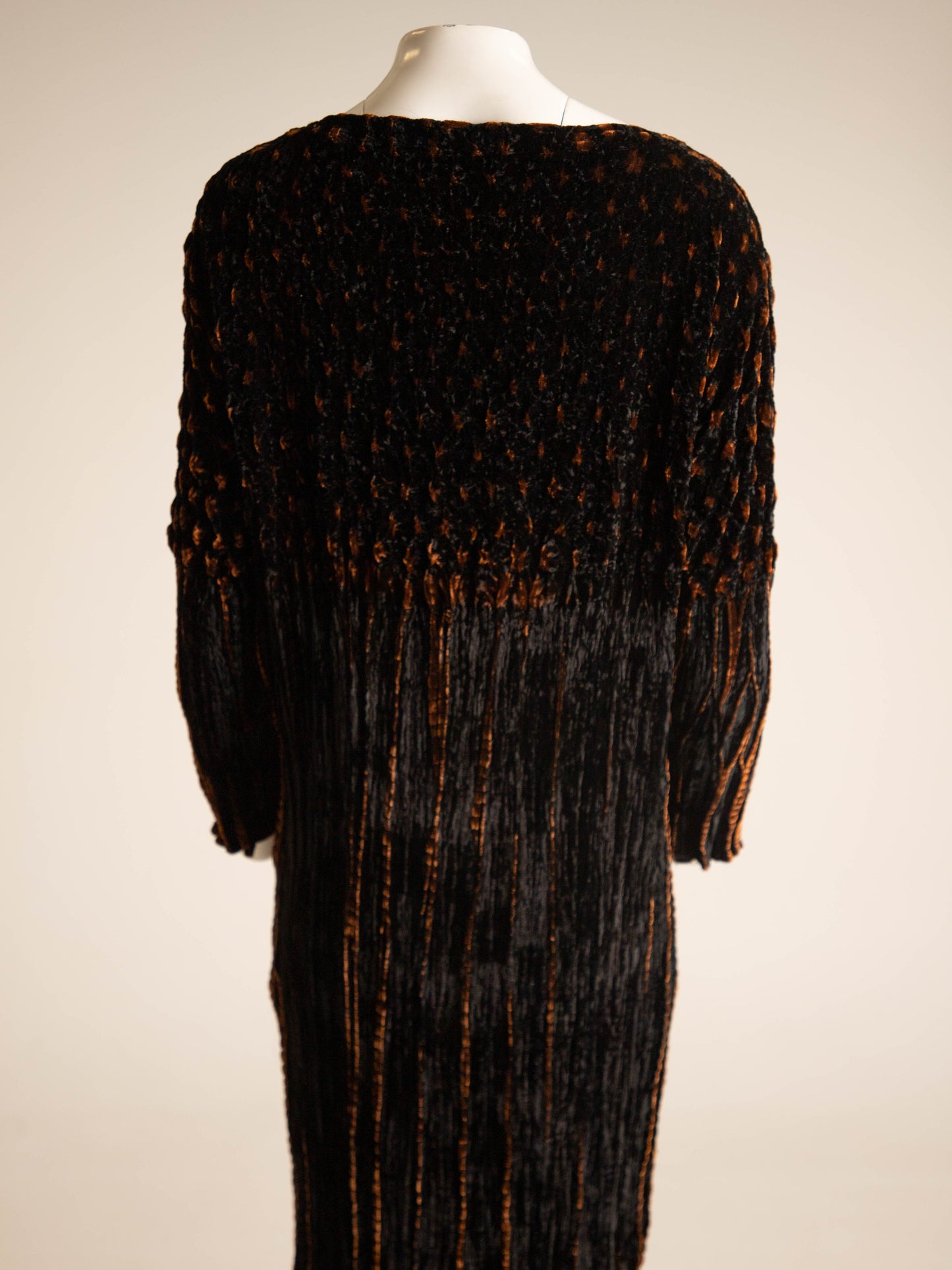 Art-to-wear Black Velvet Shibori Dress
