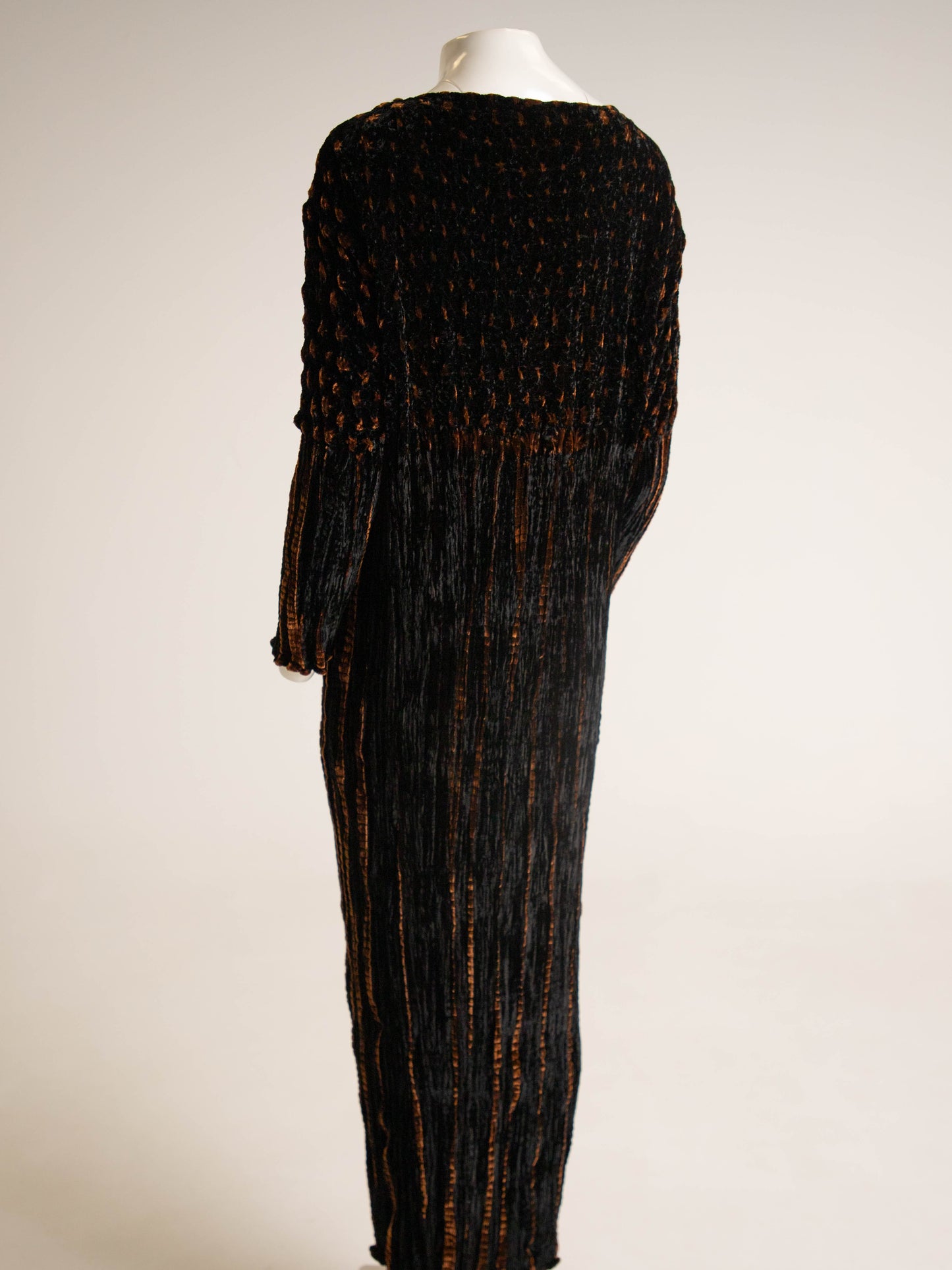 Art-to-wear Black Velvet Shibori Dress
