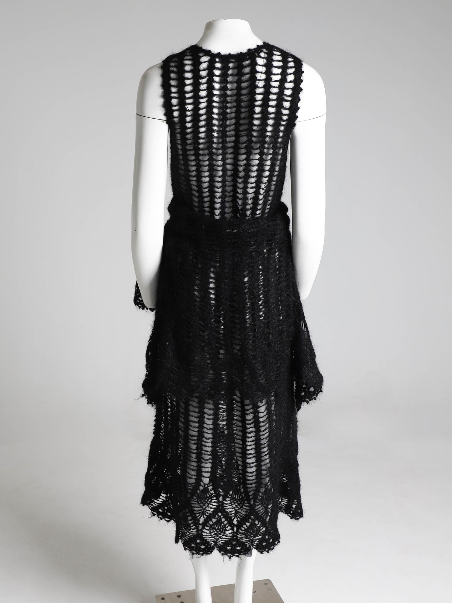 Madame Nicole Mitsuhiro Matsuda Black Open Knit Wool Ensemble