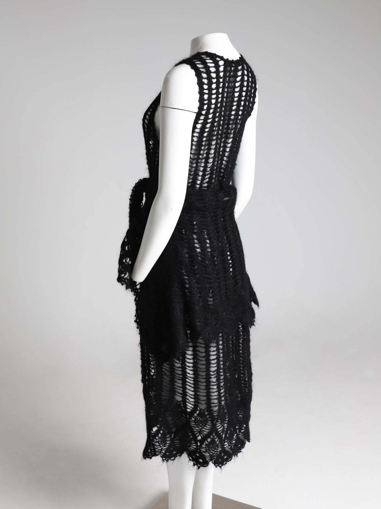 Madame Nicole Mitsuhiro Matsuda Black Open Knit Wool Ensemble