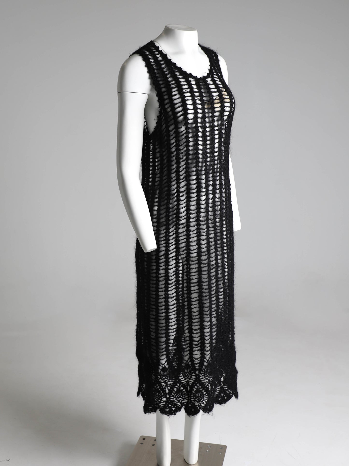 Madame Nicole Mitsuhiro Matsuda Black Open Knit Wool Ensemble
