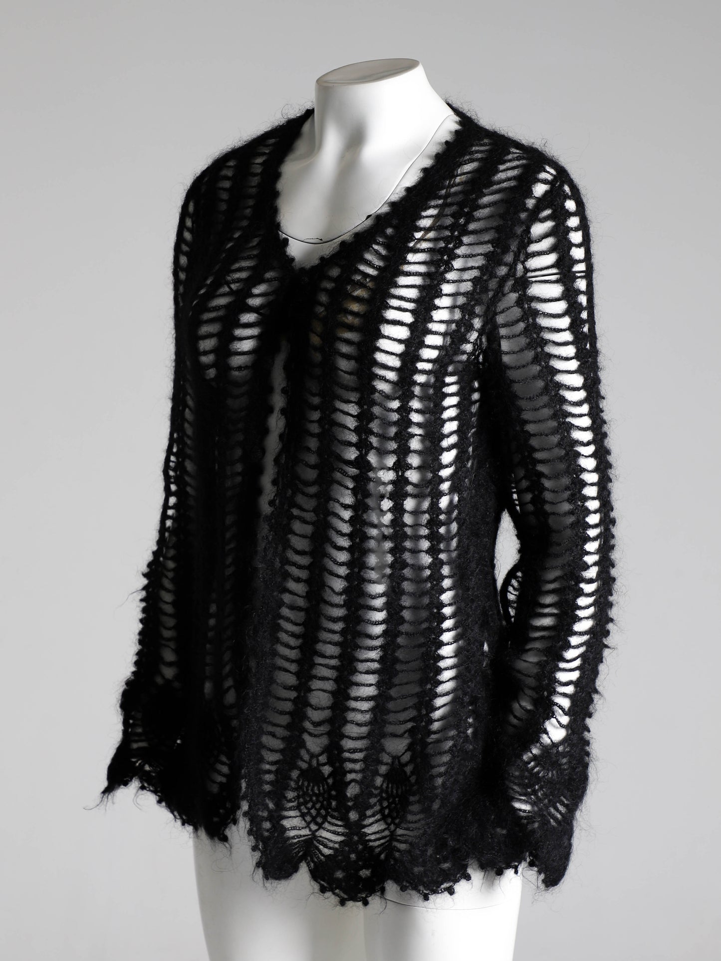 Madame Nicole Mitsuhiro Matsuda Black Open Knit Wool Ensemble