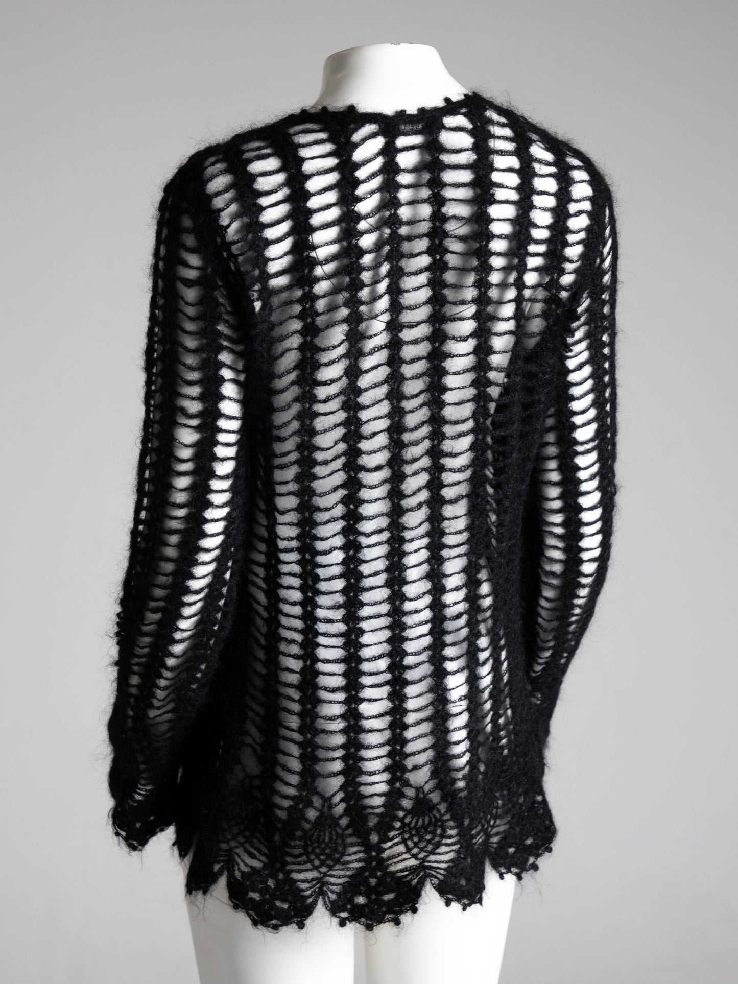 Madame Nicole Mitsuhiro Matsuda Black Open Knit Wool Ensemble