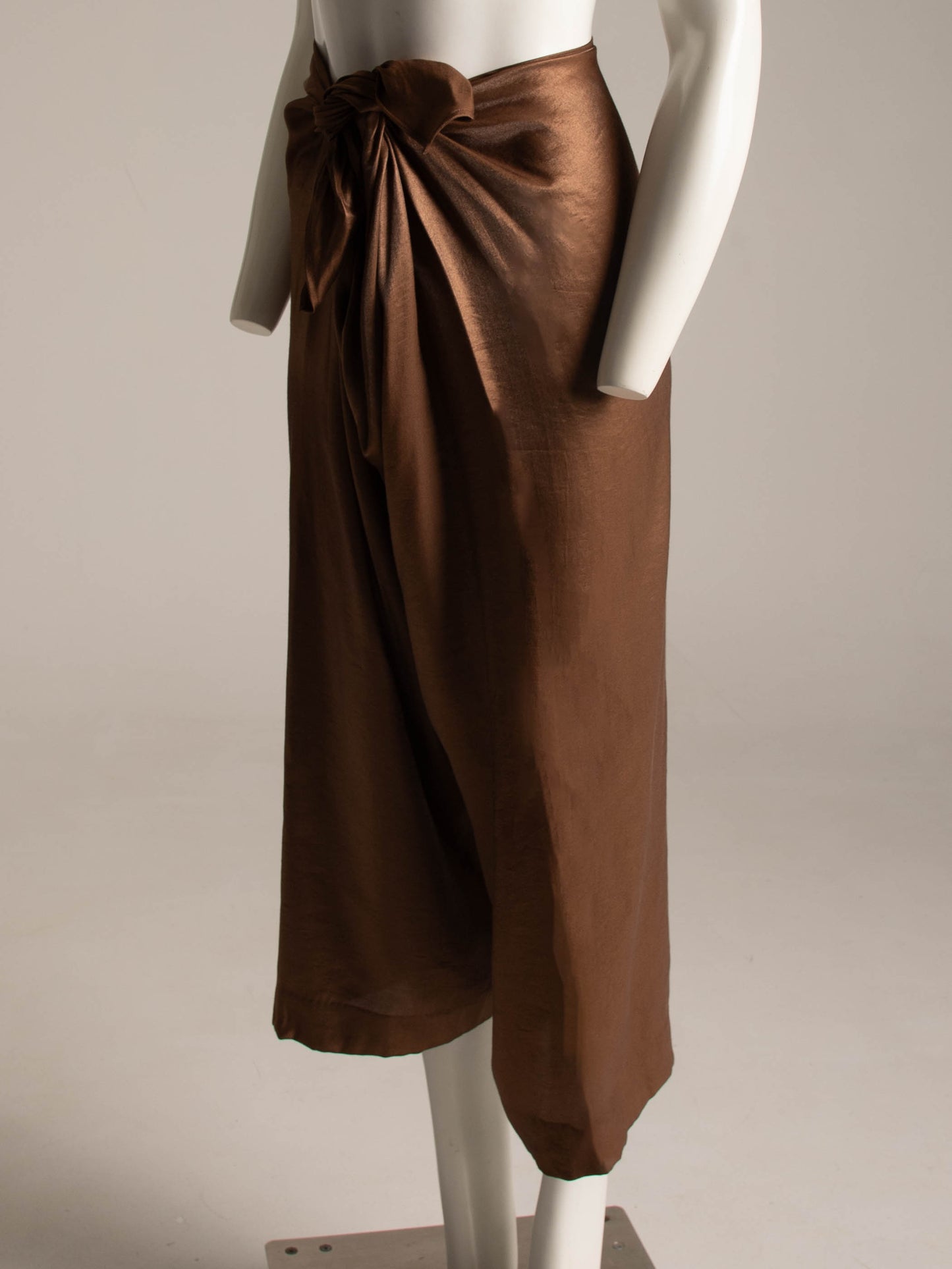 Romeo Gigli 1990 Bronze Tie Front Trouser