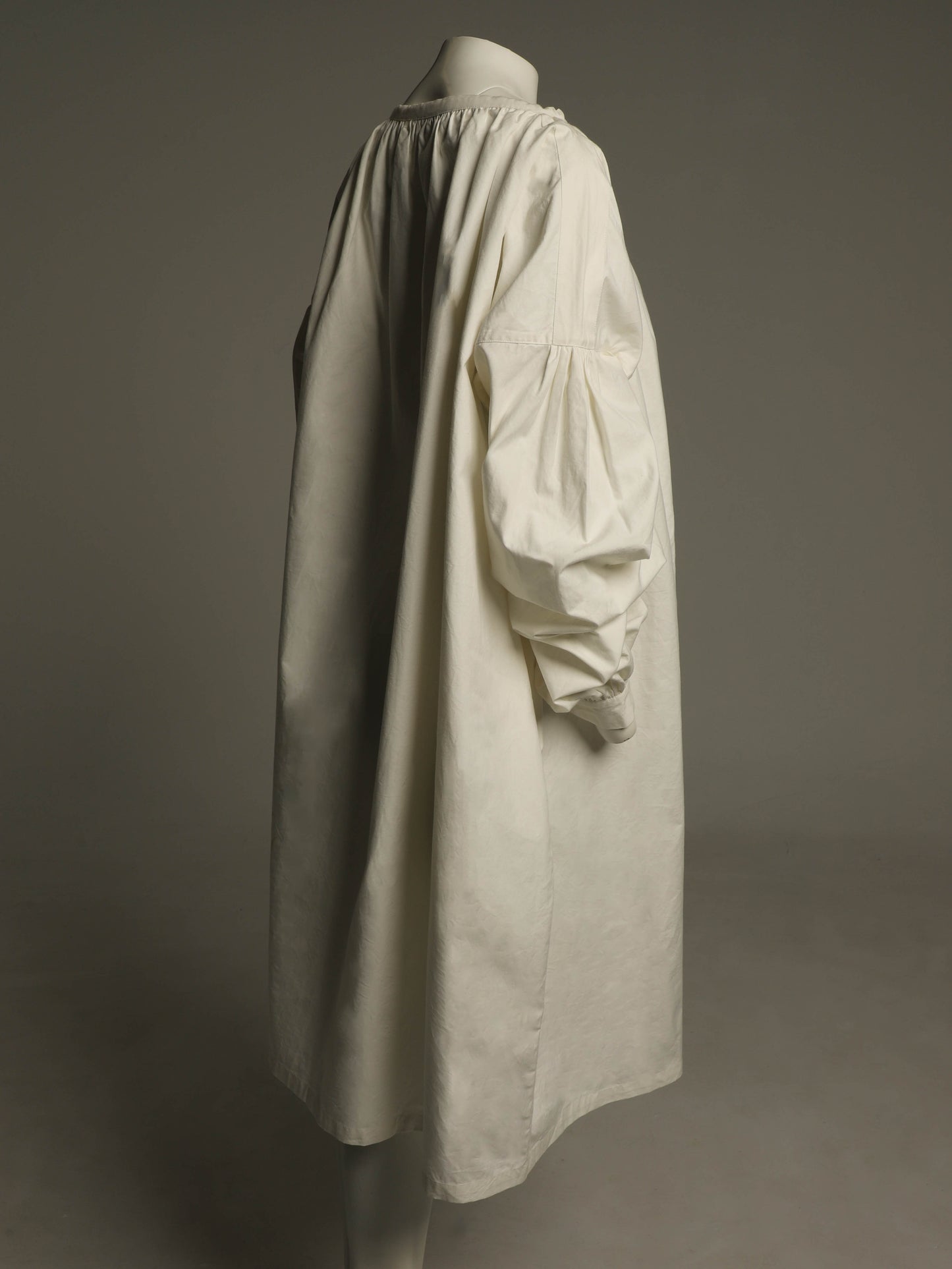 Egg Trading White Cotton Long Sleeve Smock Dress