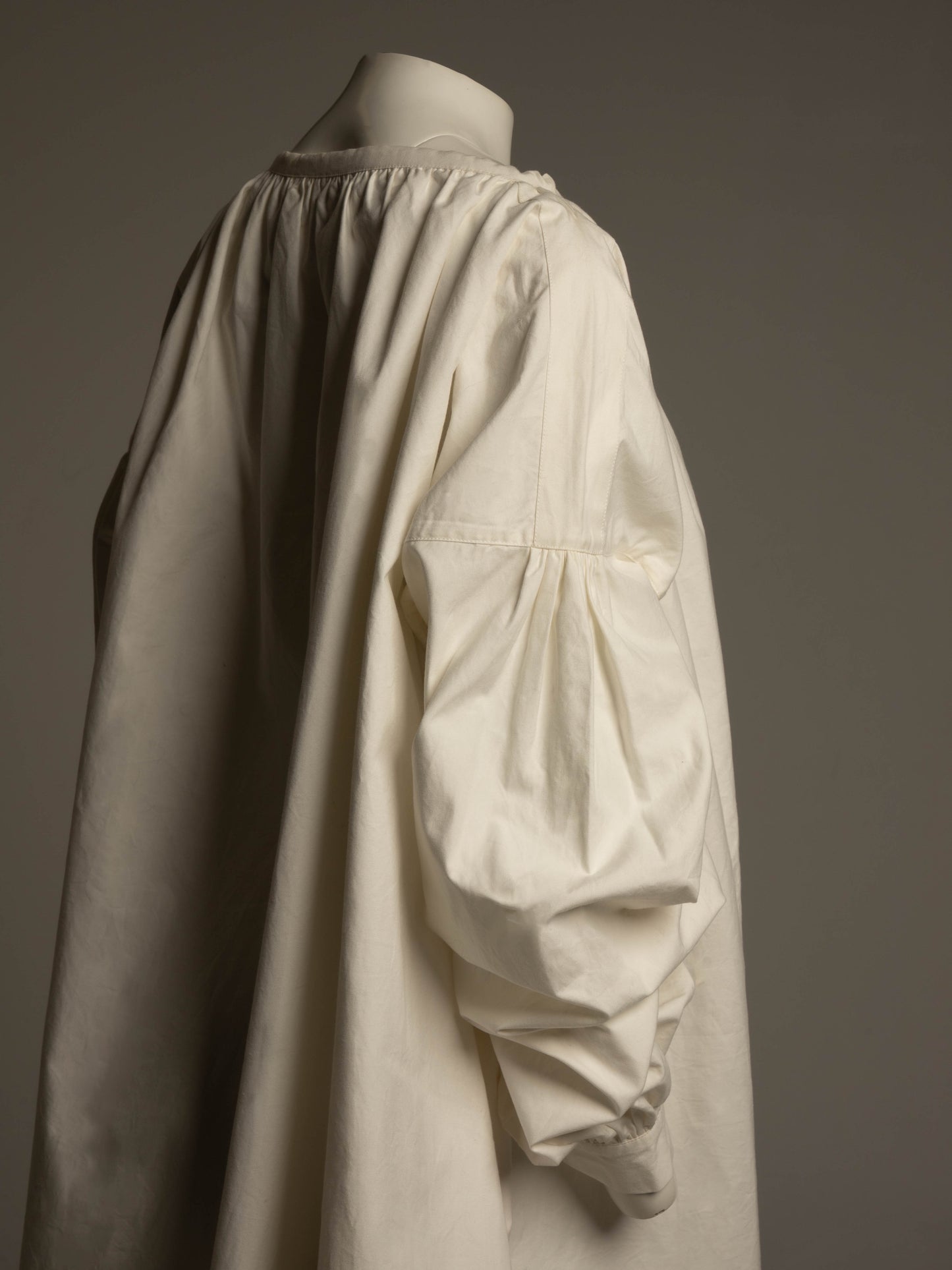 Egg Trading White Cotton Long Sleeve Smock Dress