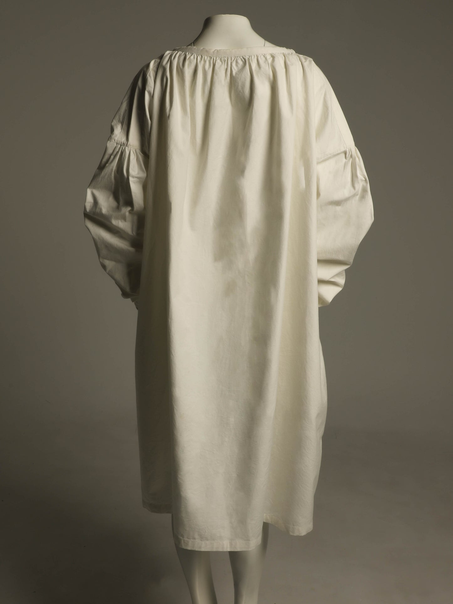 Egg Trading White Cotton Long Sleeve Smock Dress