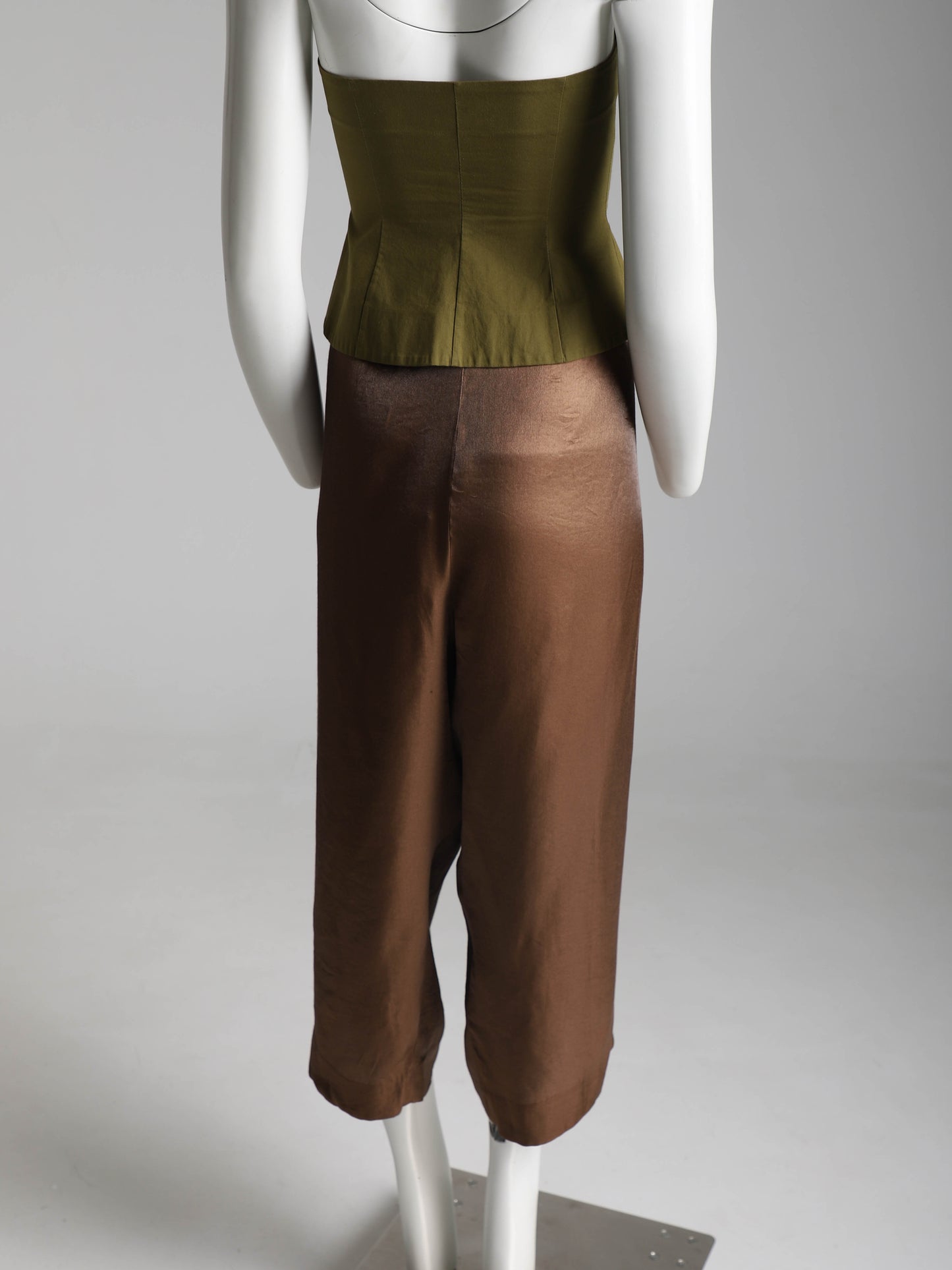 Romeo Gigli 1990 Bronze Tie Front Trouser