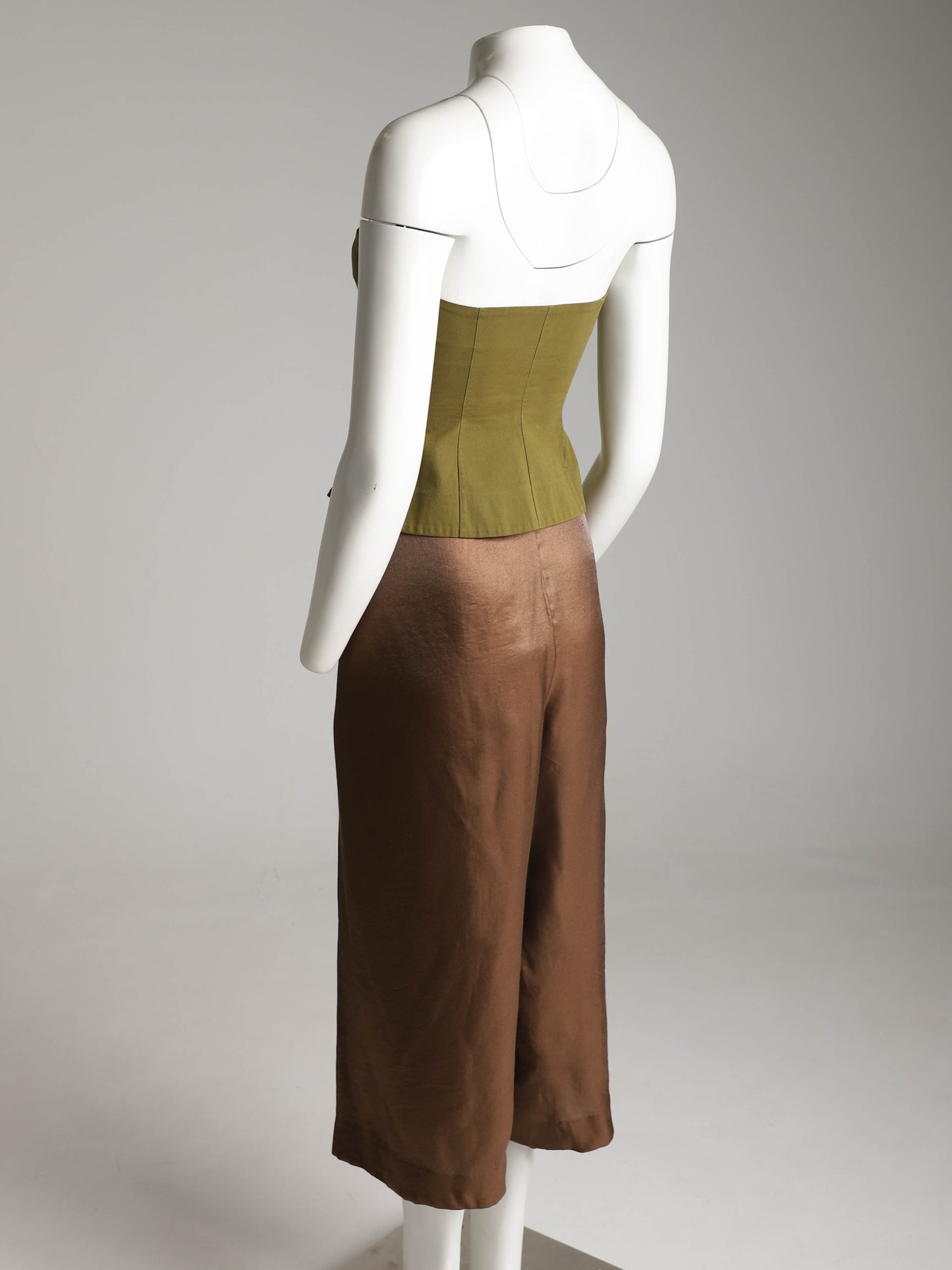 Romeo Gigli 1990 Bronze Tie Front Trouser