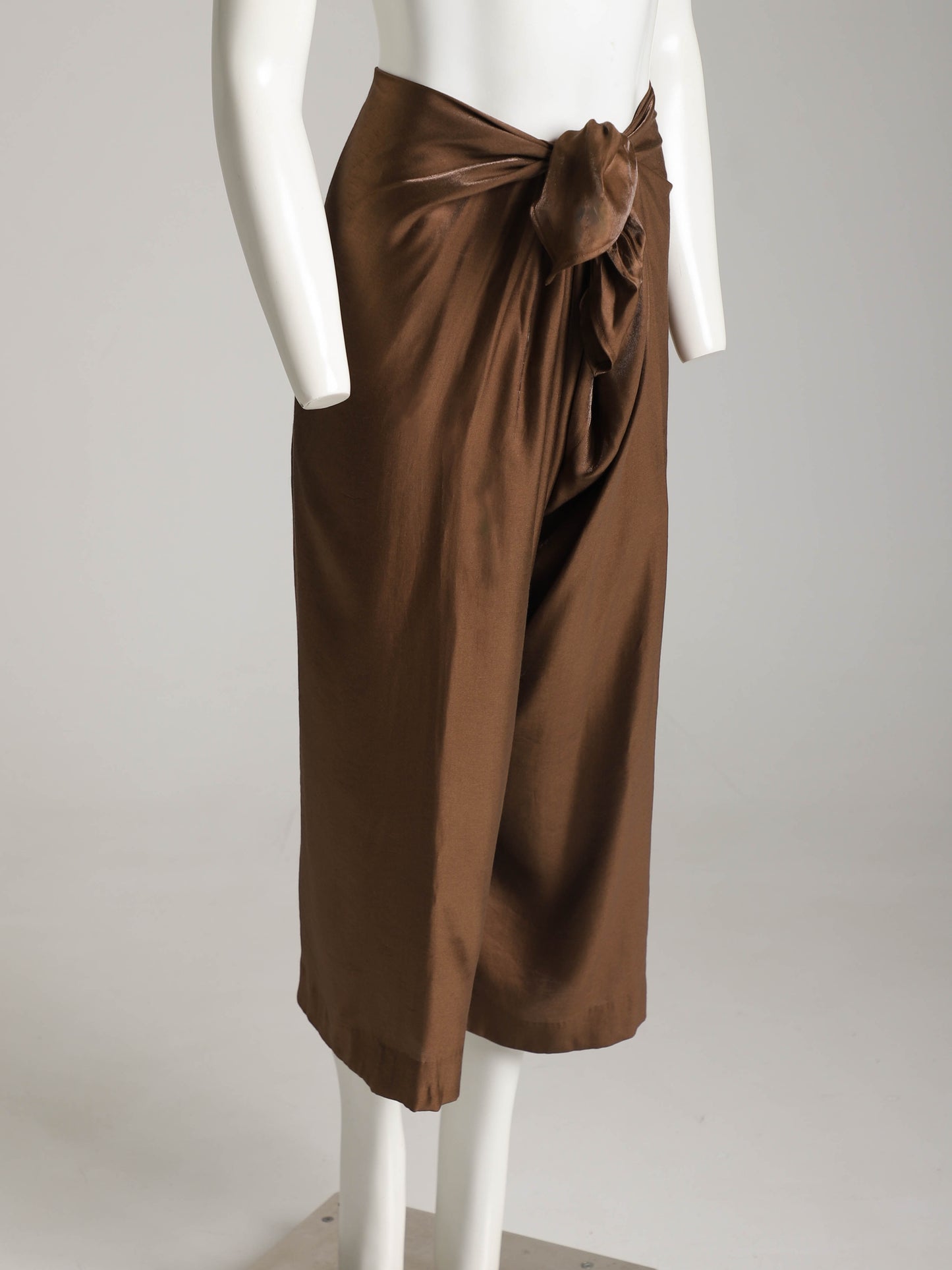 Romeo Gigli 1990 Bronze Tie Front Trouser