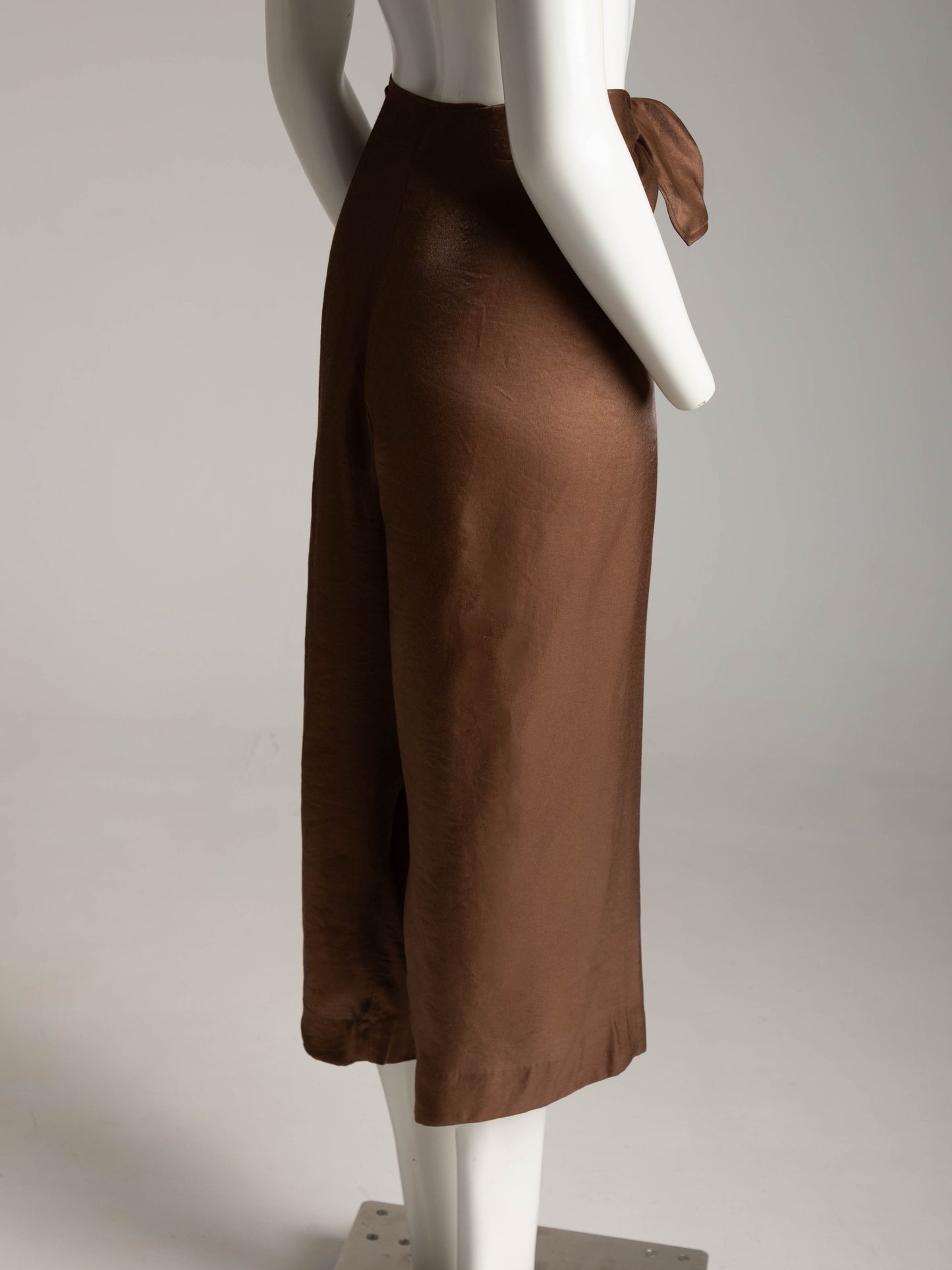Romeo Gigli 1990 Bronze Tie Front Trouser