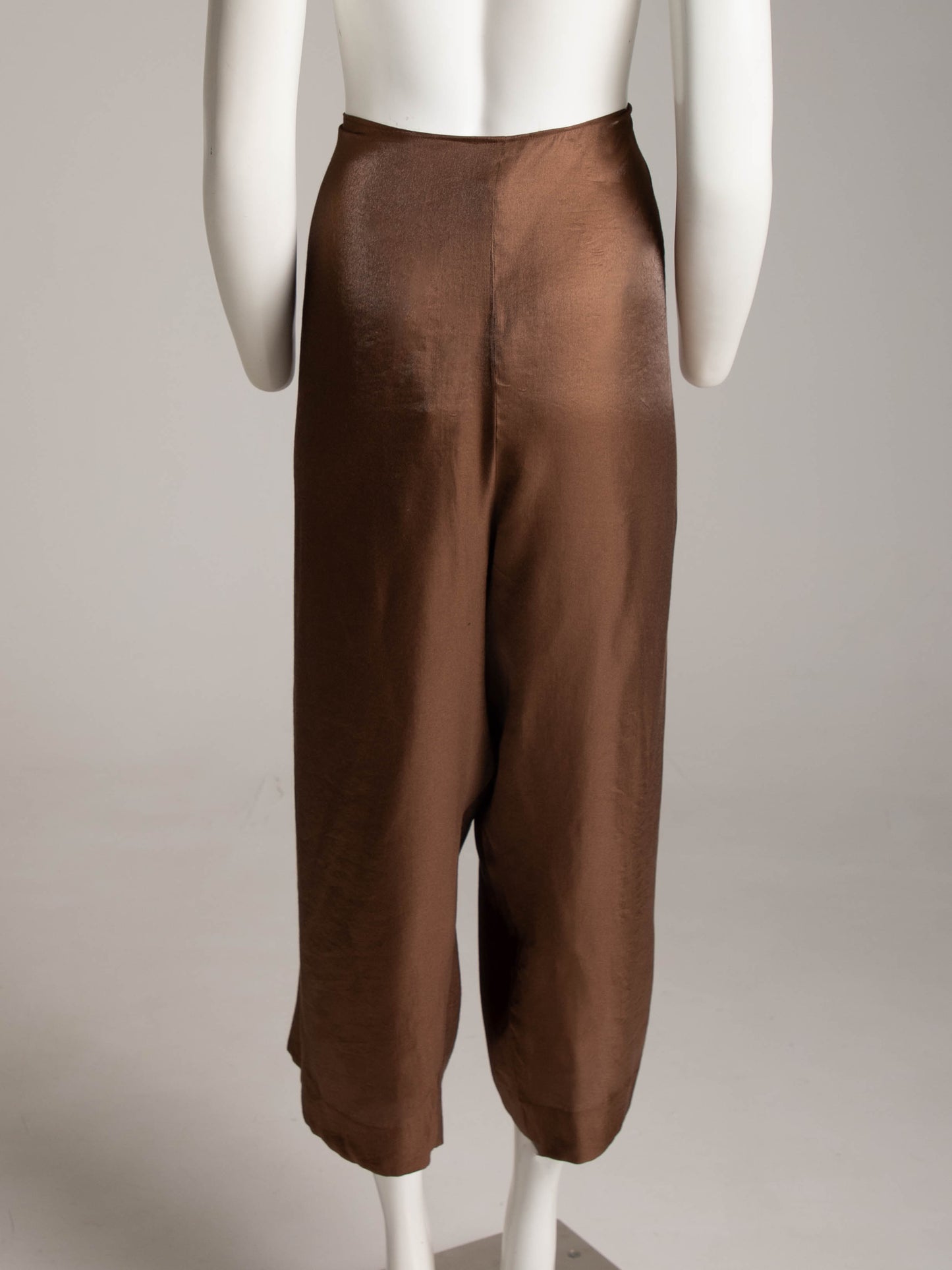 Romeo Gigli 1990 Bronze Tie Front Trouser
