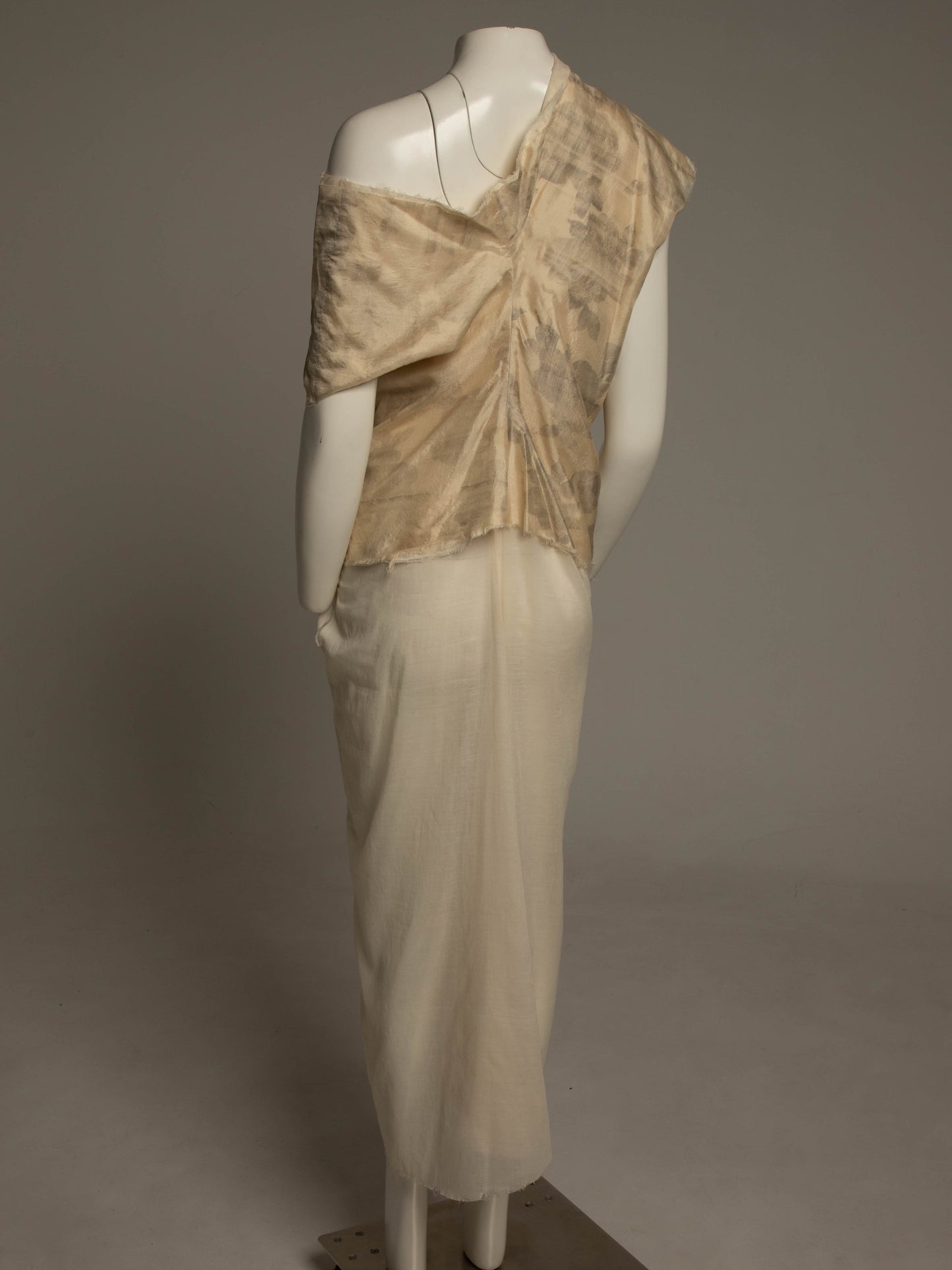 Comme des Garçons A/W 1997 Cream Silk and Cotton Voile Dress