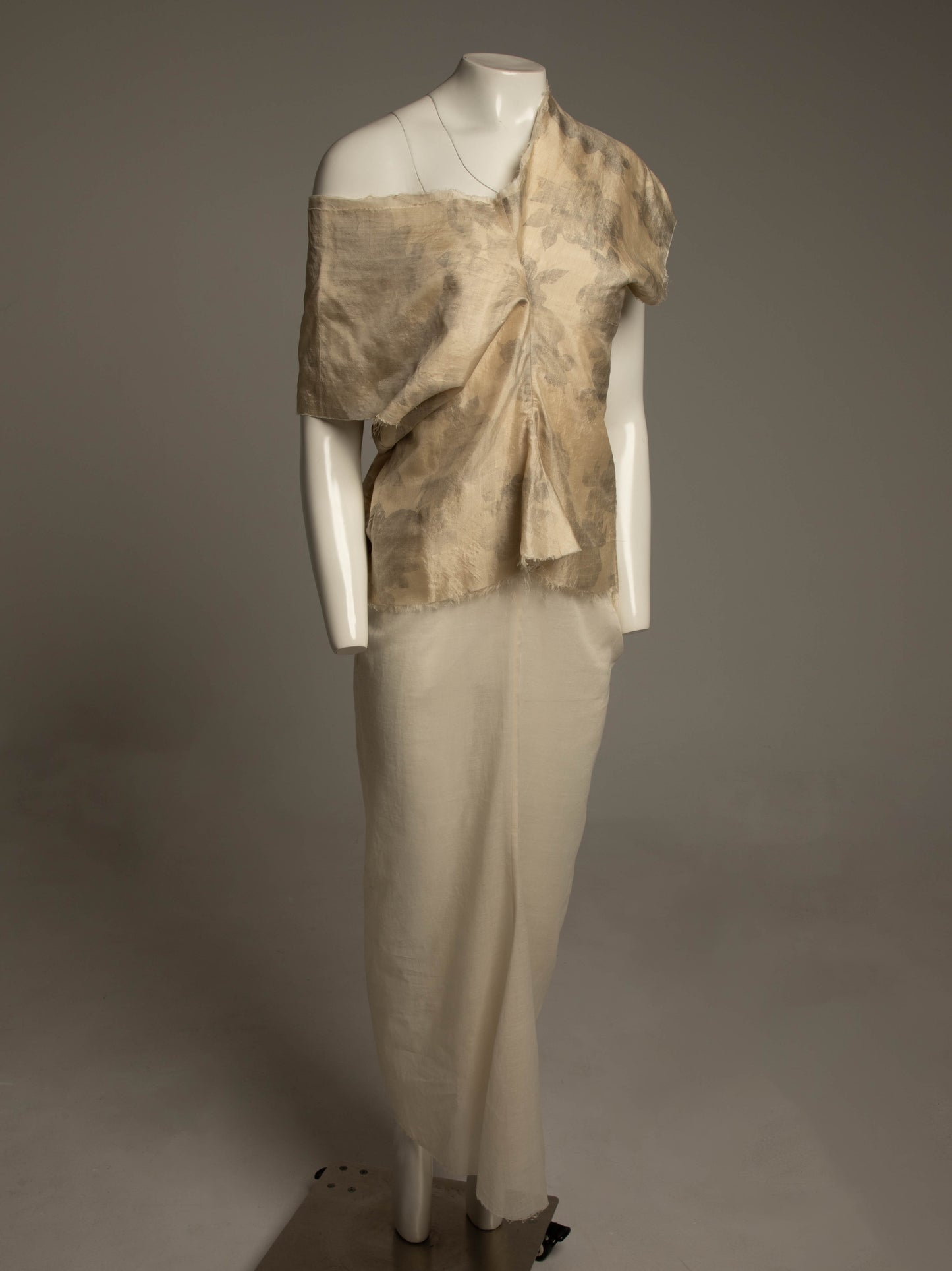Comme des Garçons A/W 1997 Cream Silk and Cotton Voile Dress