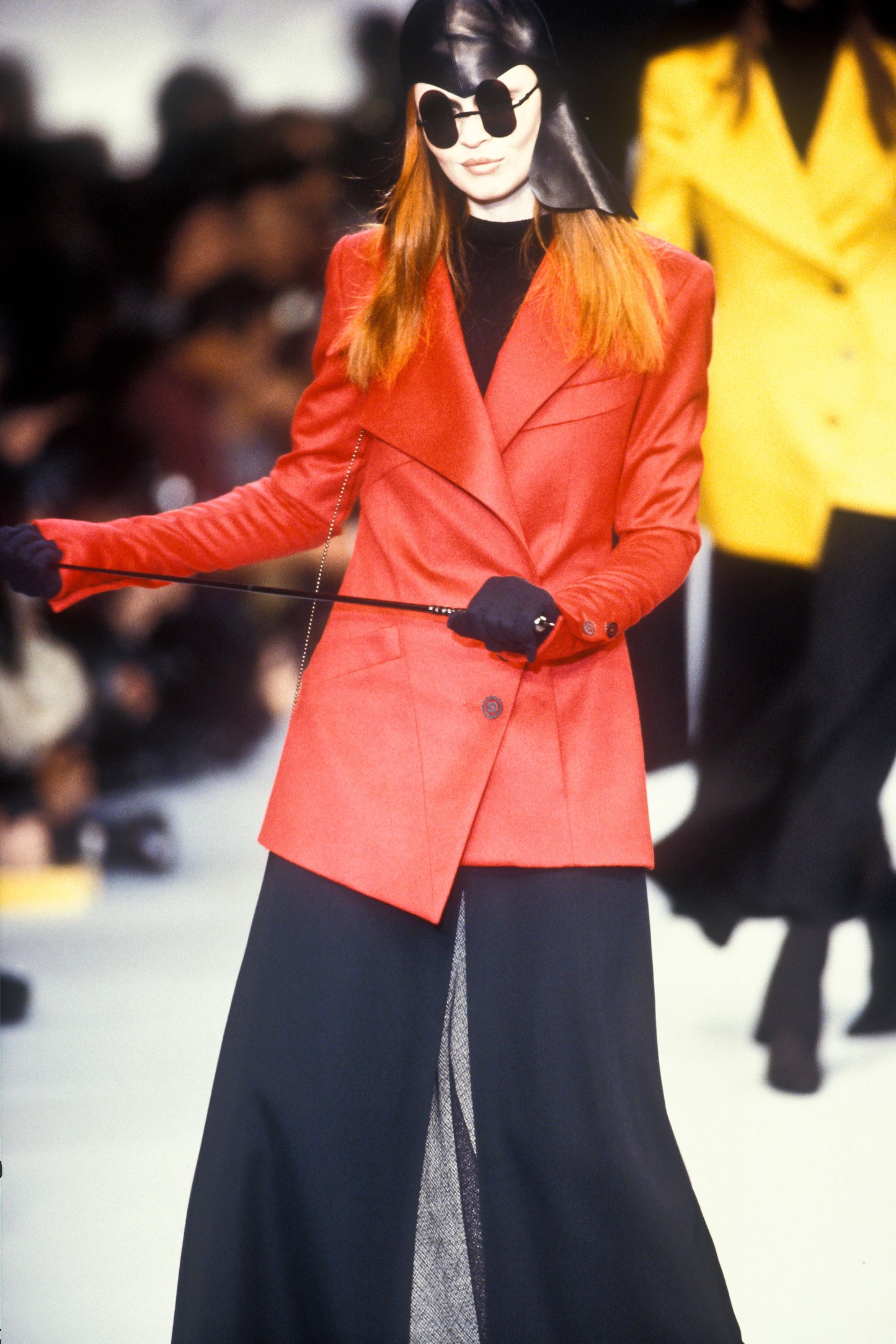 Karl Lagerfeld A/W 1993 Wool and Mesh Skirt