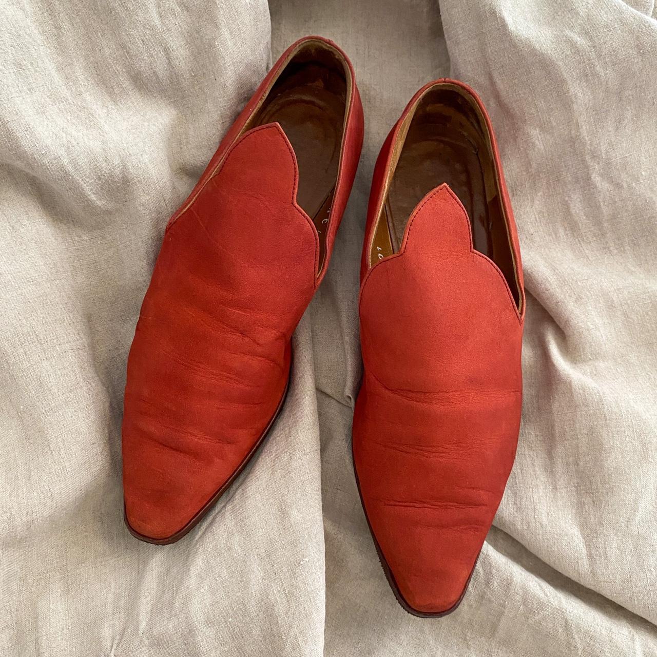 Romeo Gigli Red Suede Medieval Inspired Ballet Flat