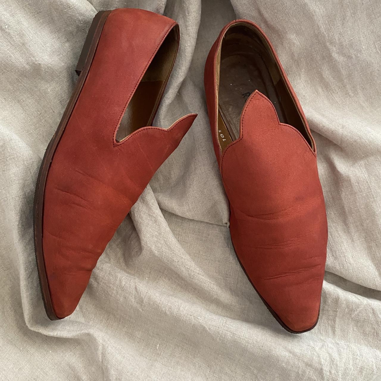 Romeo Gigli Red Suede Medieval Inspired Ballet Flat