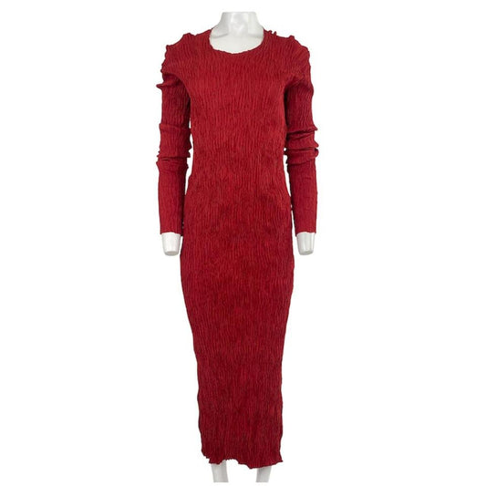 Leiko Red Pleated Dress