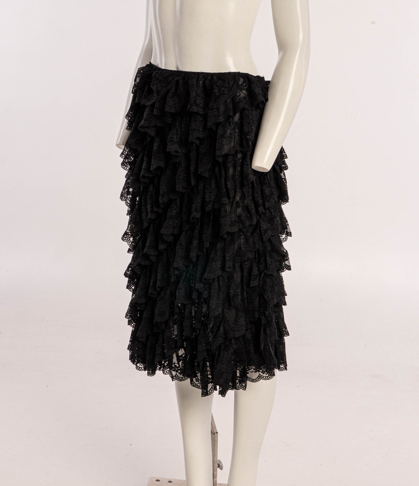 Alexander McQueen S/S 1999 'No. 13' Black Tiered Lace Skirt