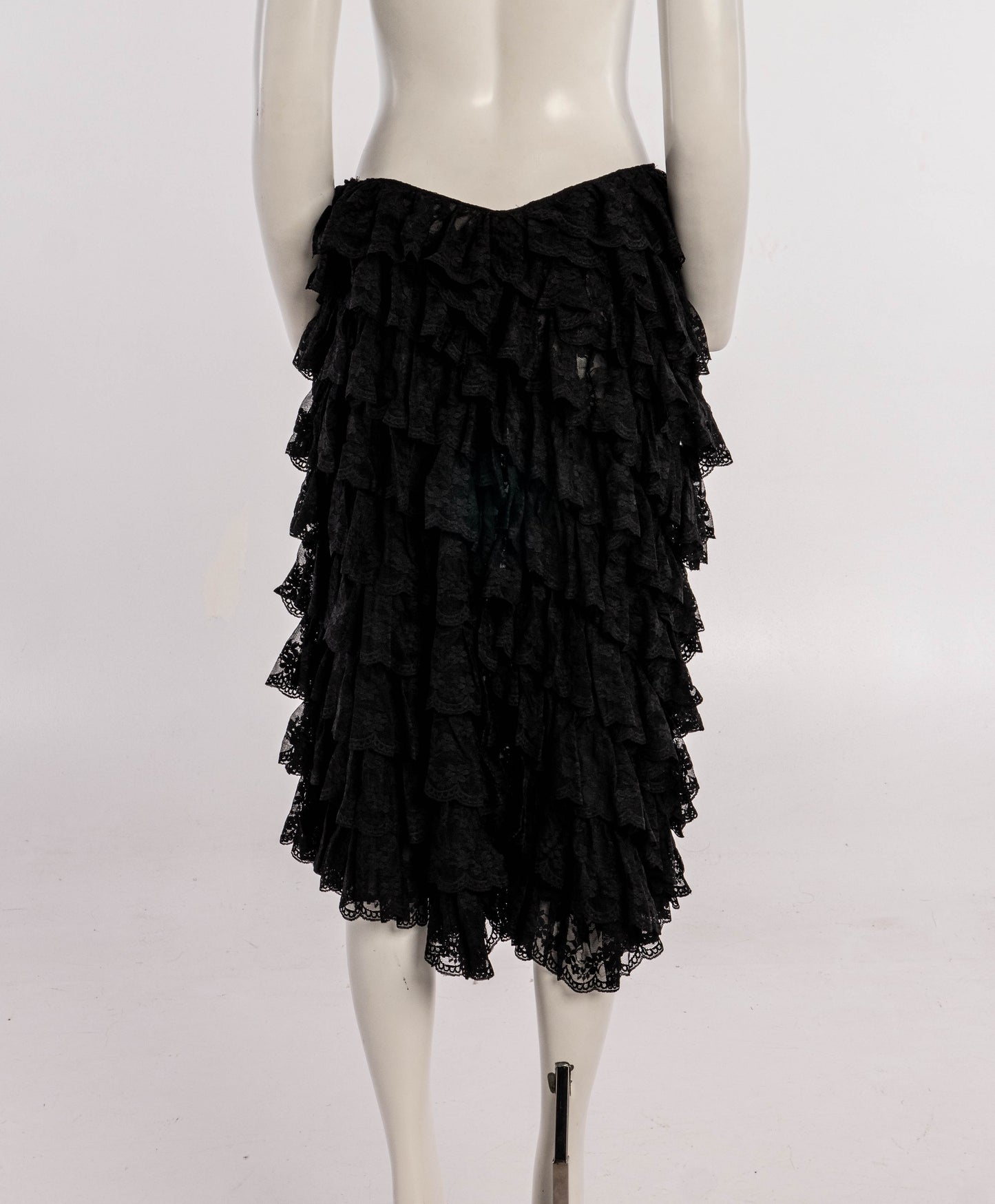 Alexander McQueen S/S 1999 'No. 13' Black Tiered Lace Skirt