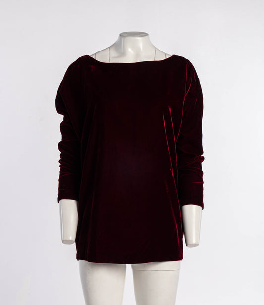 Romeo Gigli 1985 Red Velvet Cocoon Top