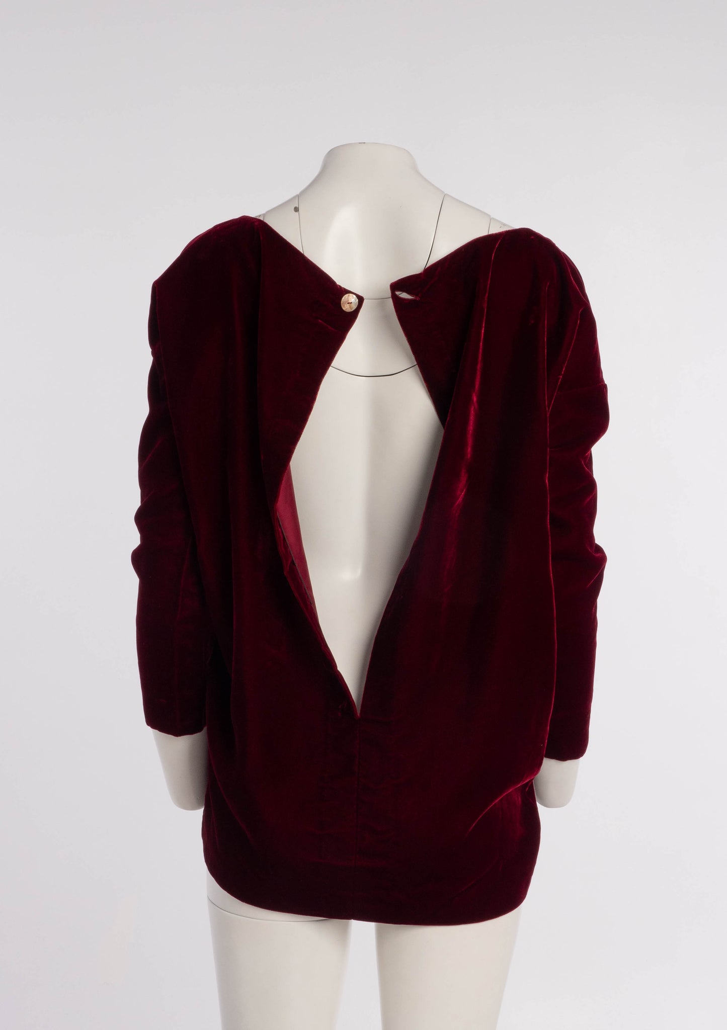 Romeo Gigli 1985 Red Velvet Cocoon Top